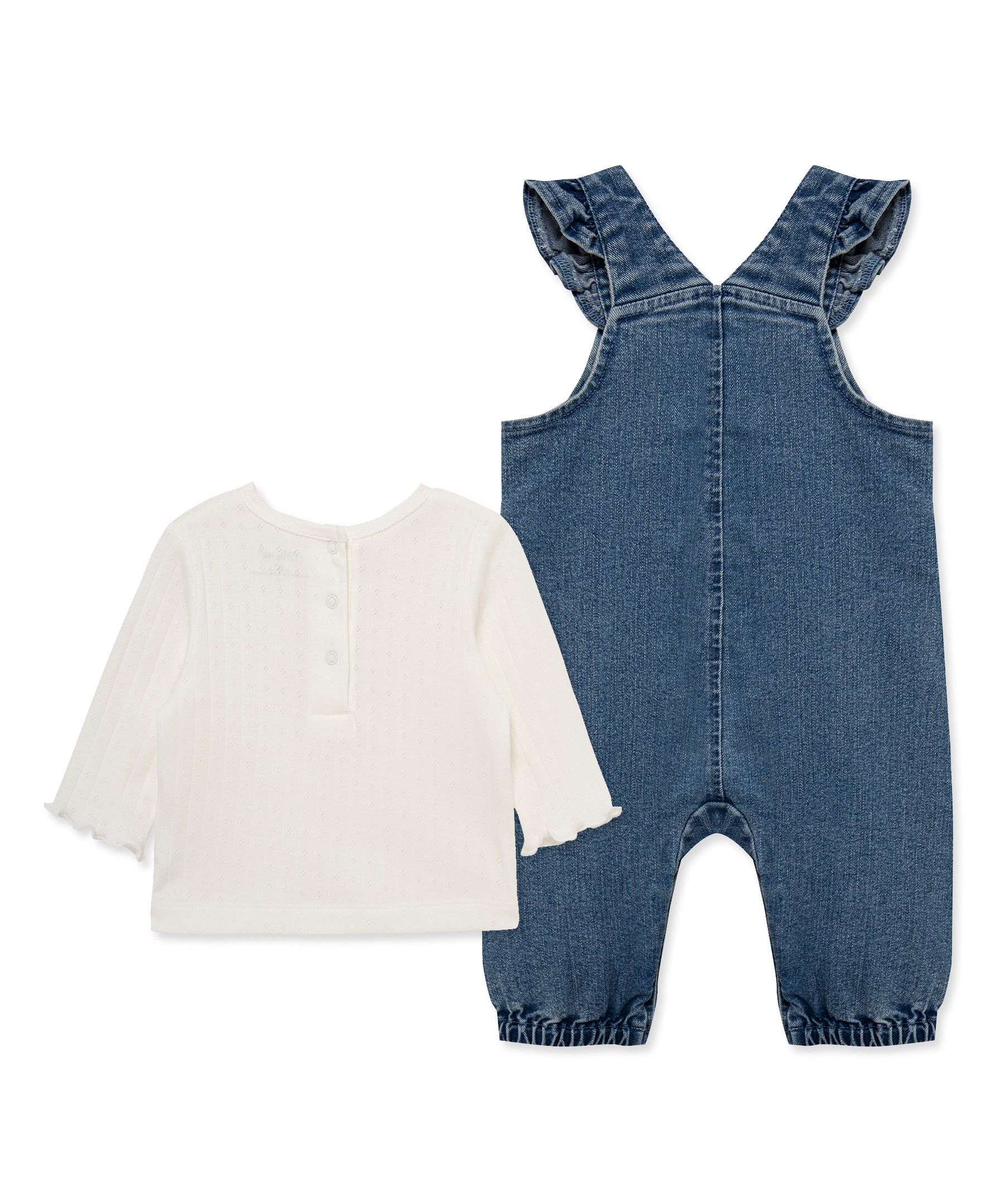 Lacey Woven Overall Set (3M-12M) - Little Me