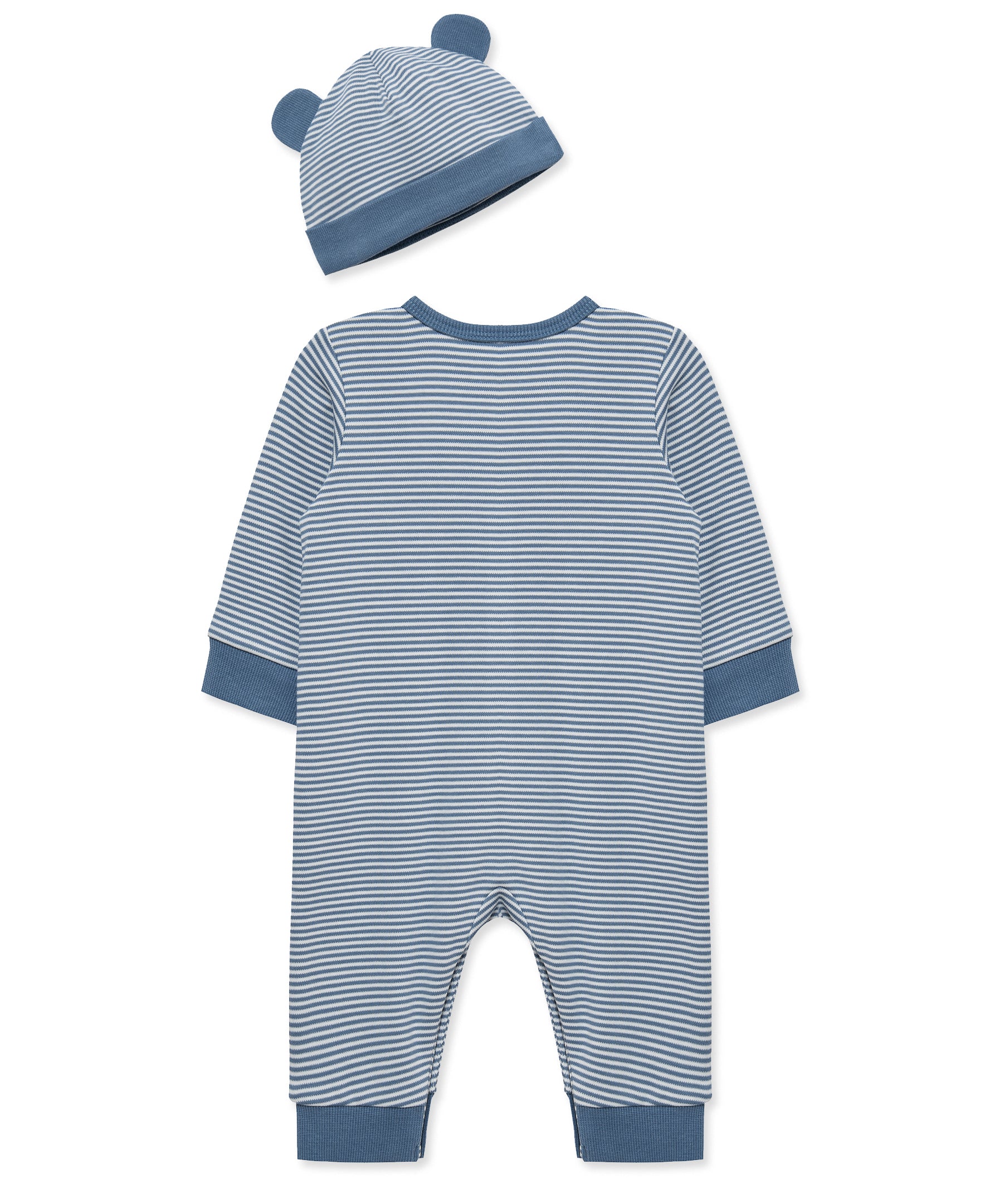 Navy Striped Coverall & Hat - Little Me
