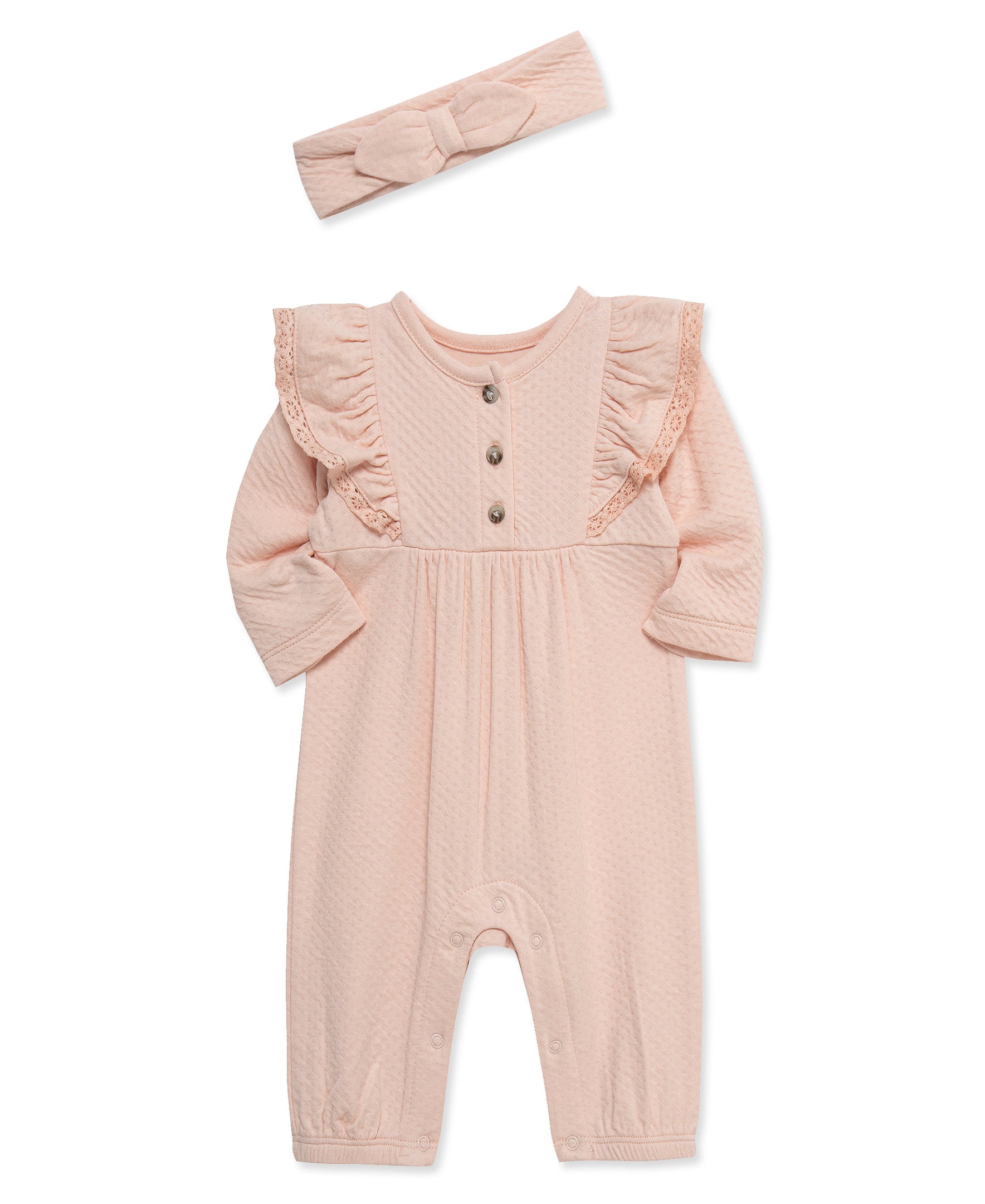 Pink Button Coverall Set - Little Me