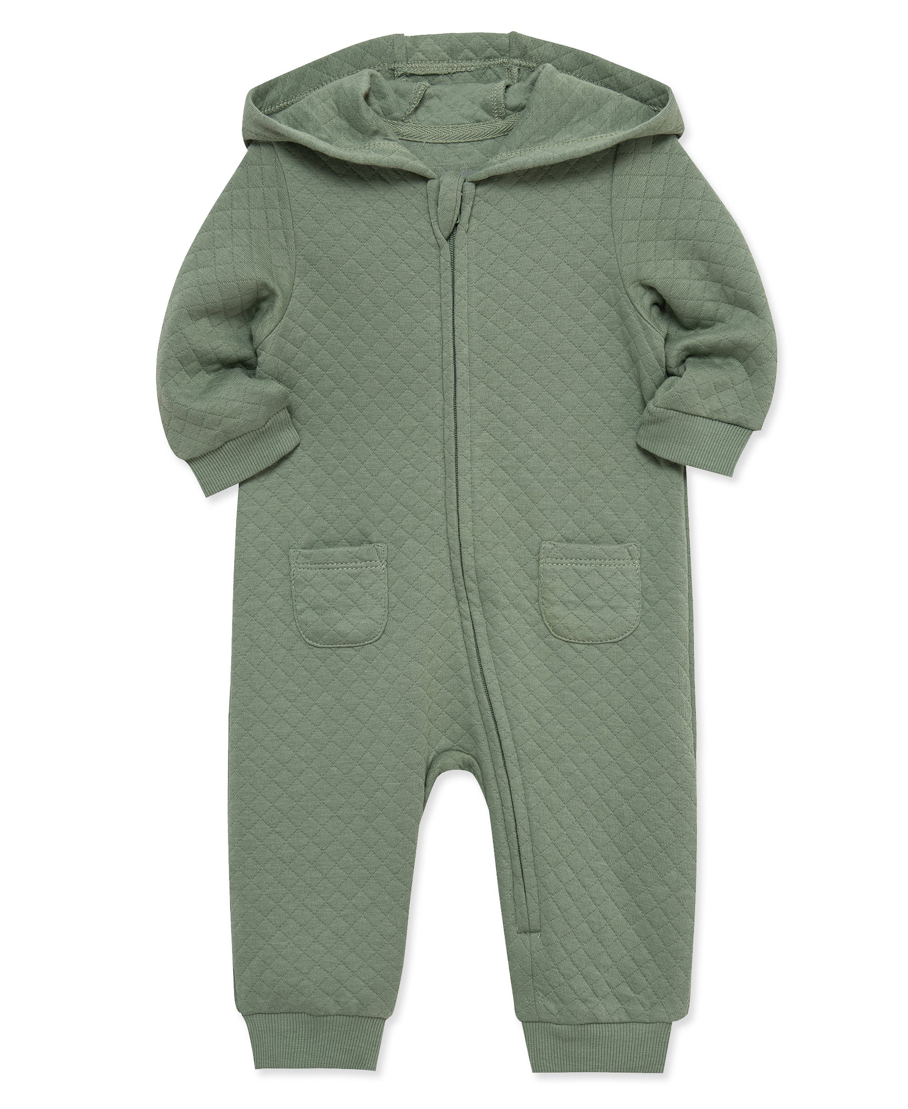 Green Quilted Hooded Coverall - Little Me