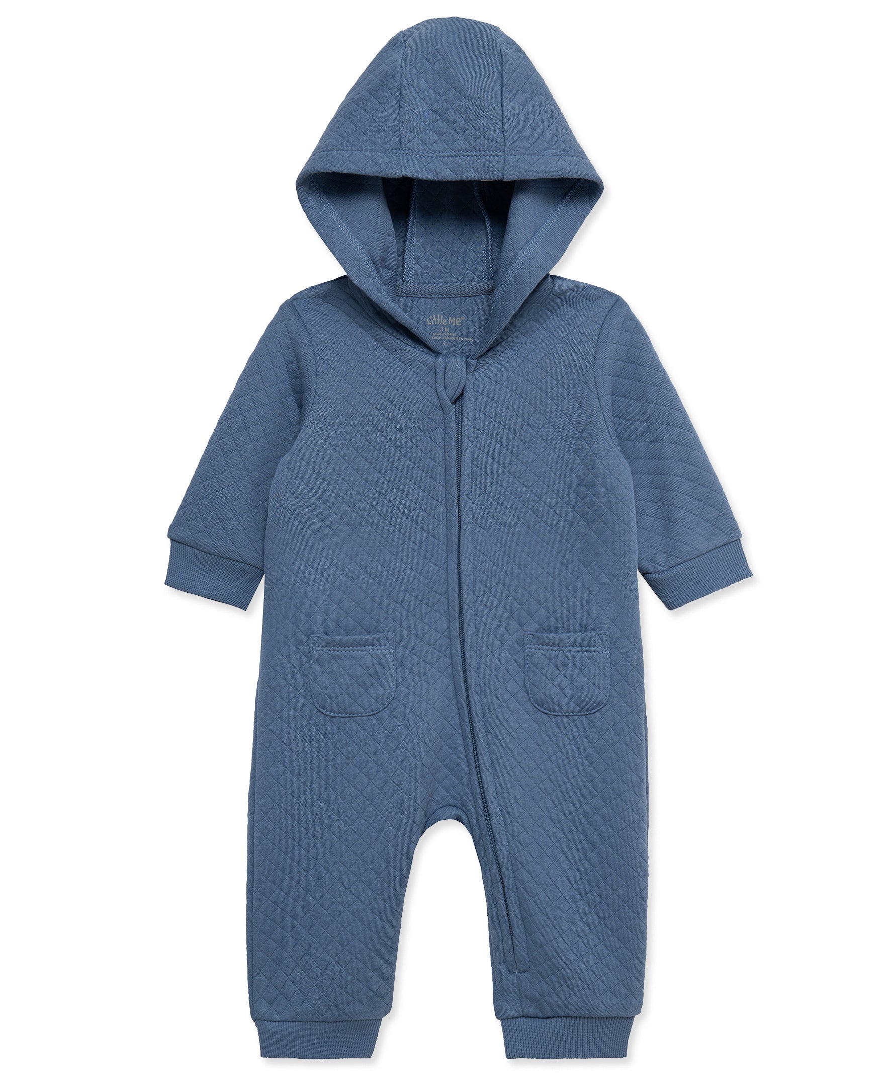 Navy Quilted Hooded Coverall - Little Me