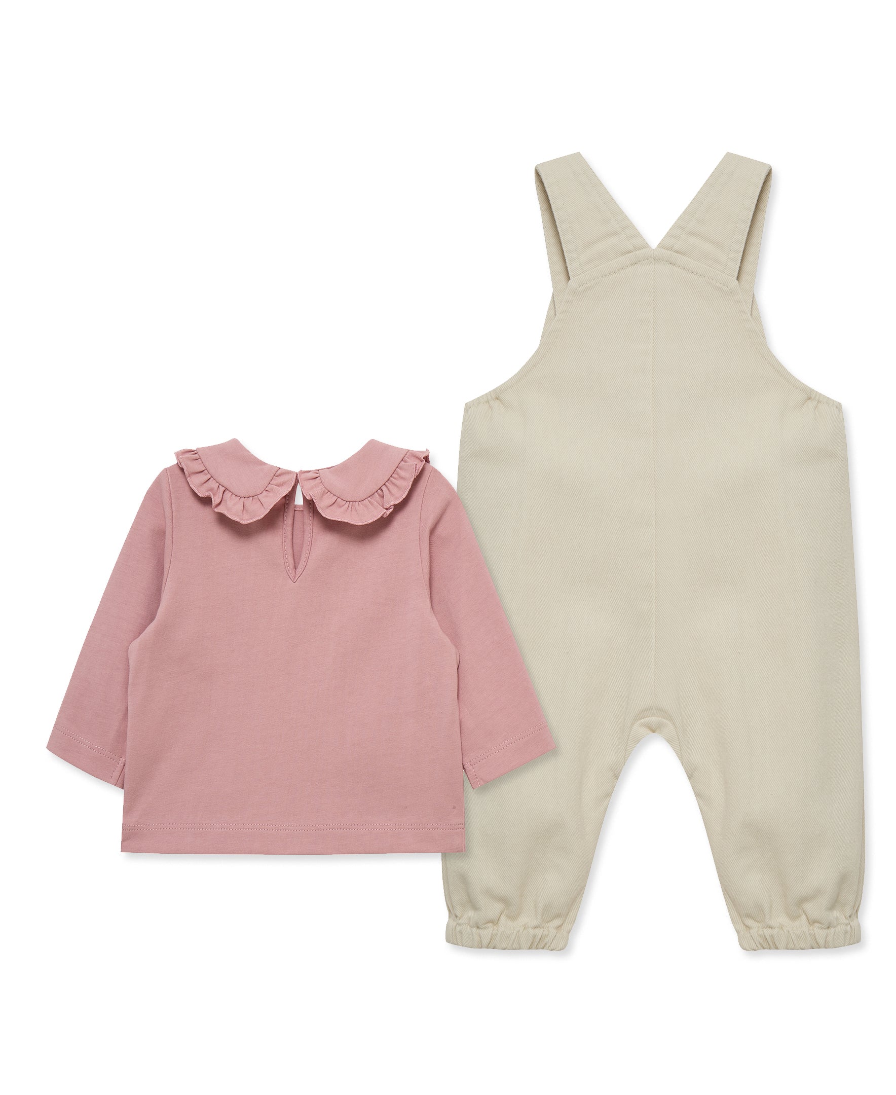 Posies Woven Overall Set (3M-12M) - Little Me