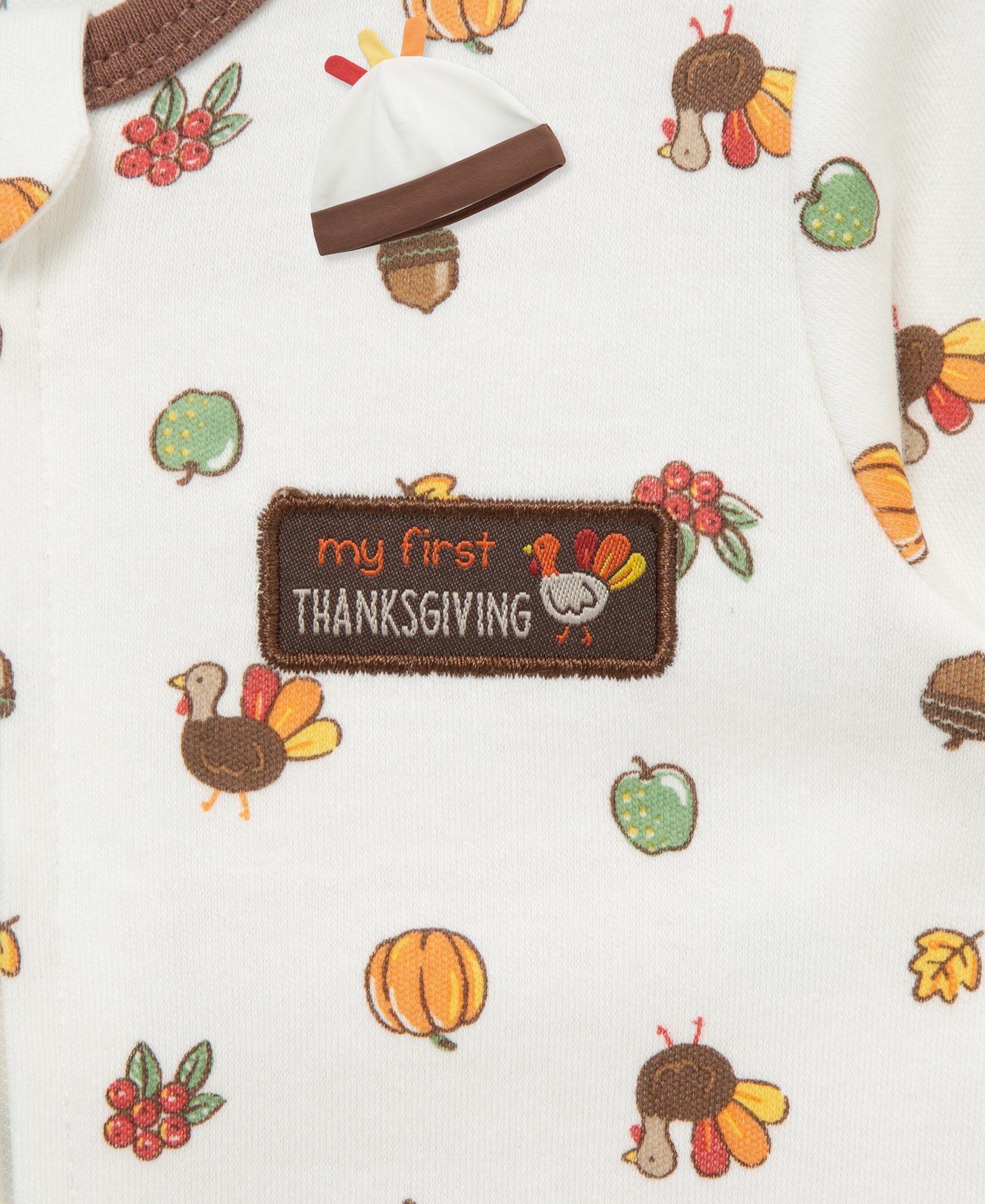 Turkey Zip Footie & Hat (NB-9M)