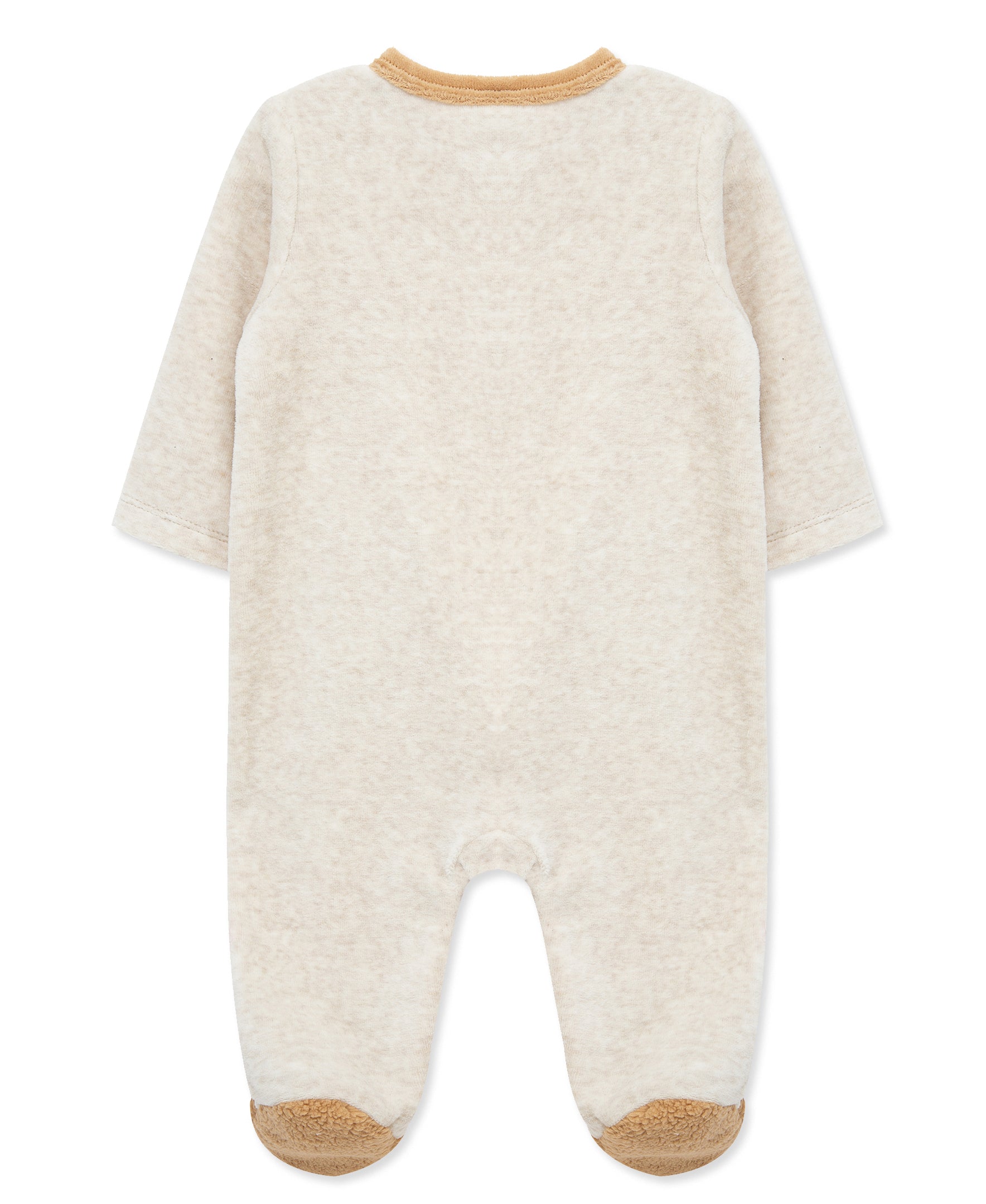 Fuzzy Bear Zip Velour Footie (3M-9M)