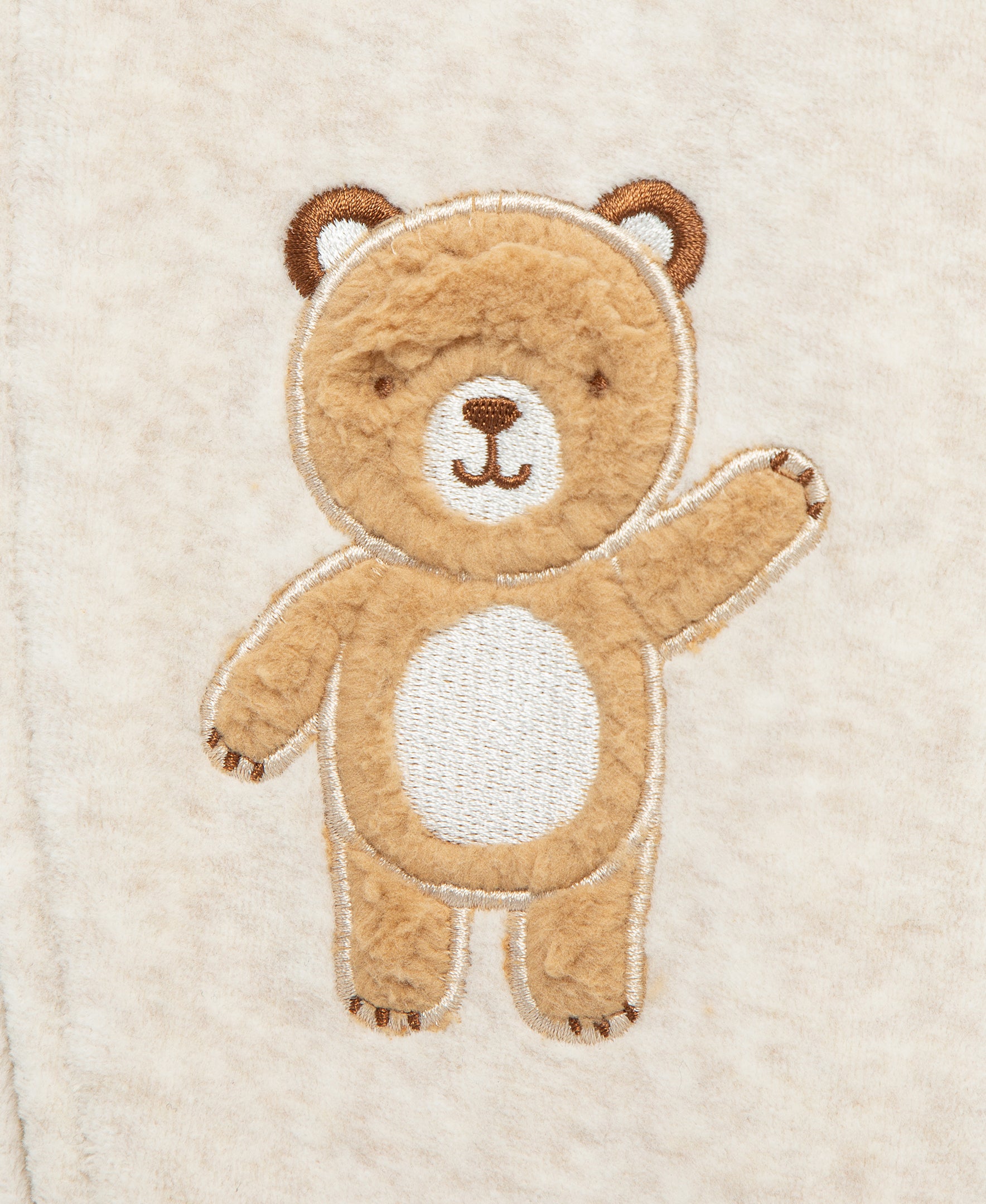 Fuzzy Bear Zip Velour Footie (3M-9M)