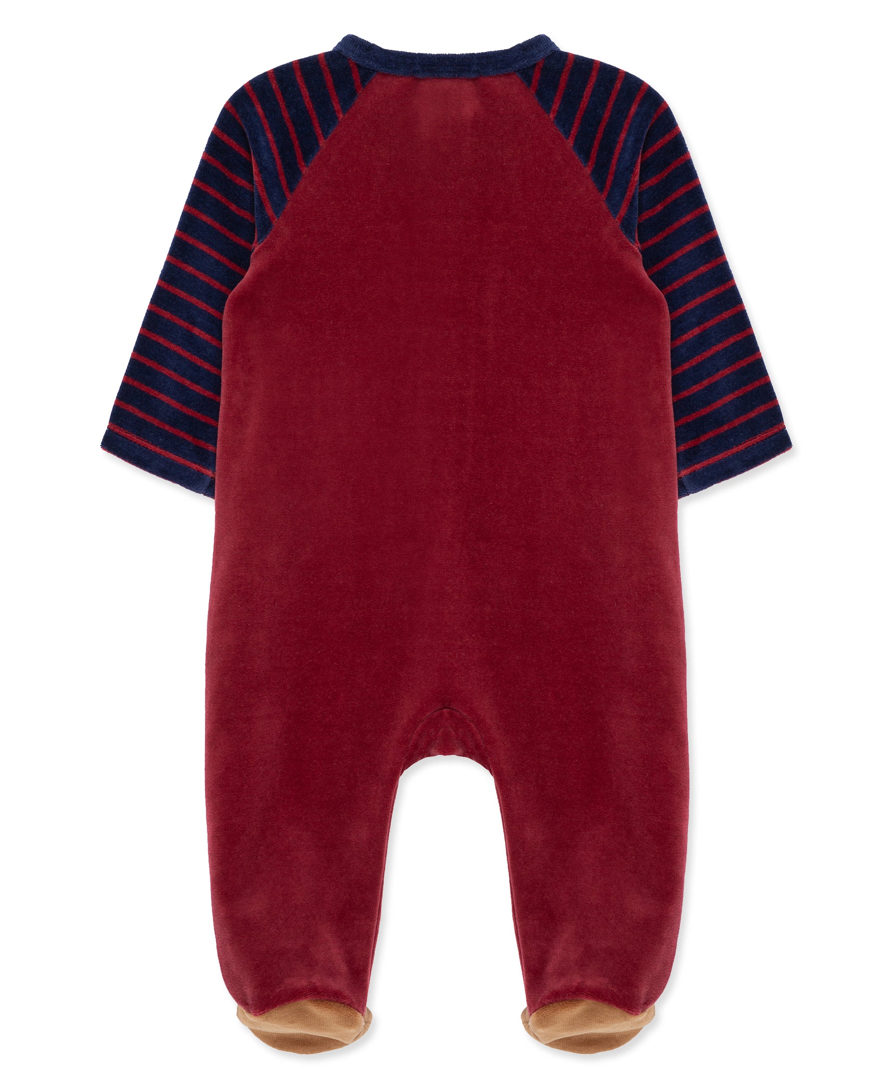 Football Zip Velour Footie (3M-9M)