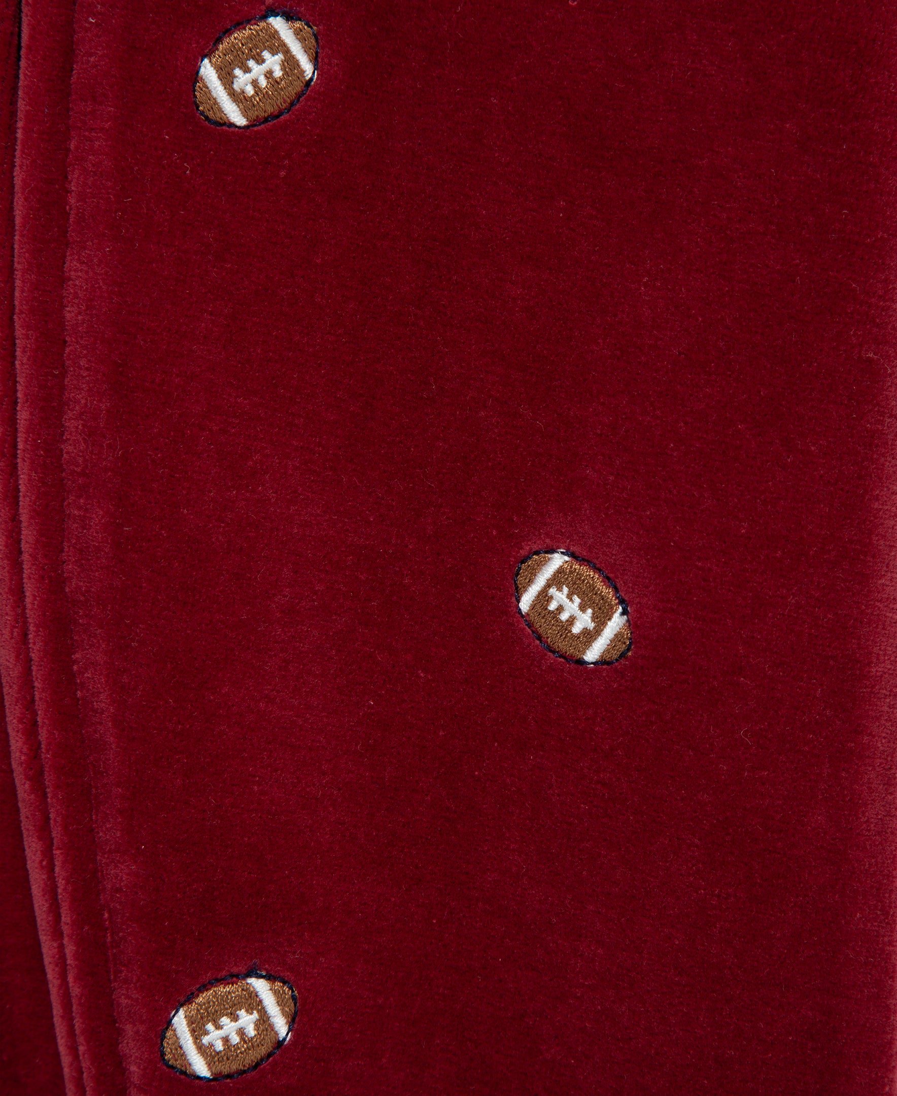 Football Zip Velour Footie (3M-9M)