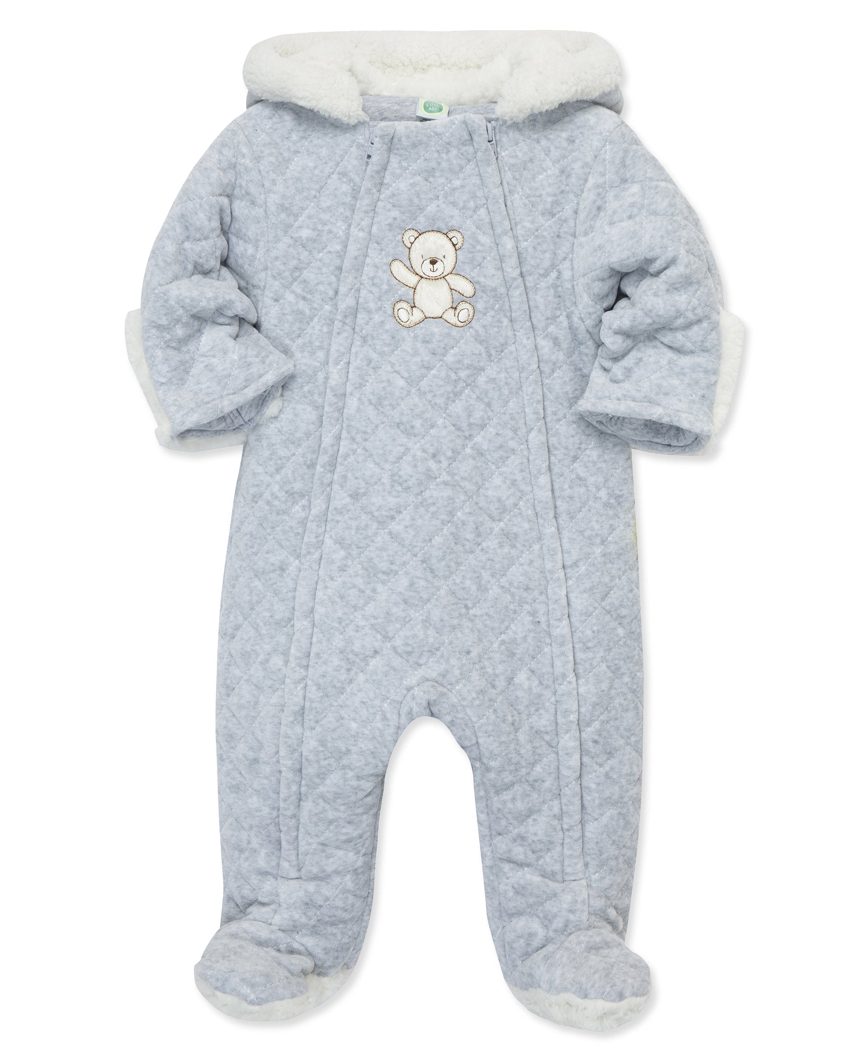Grey Bear Quilted Pram - Little Me