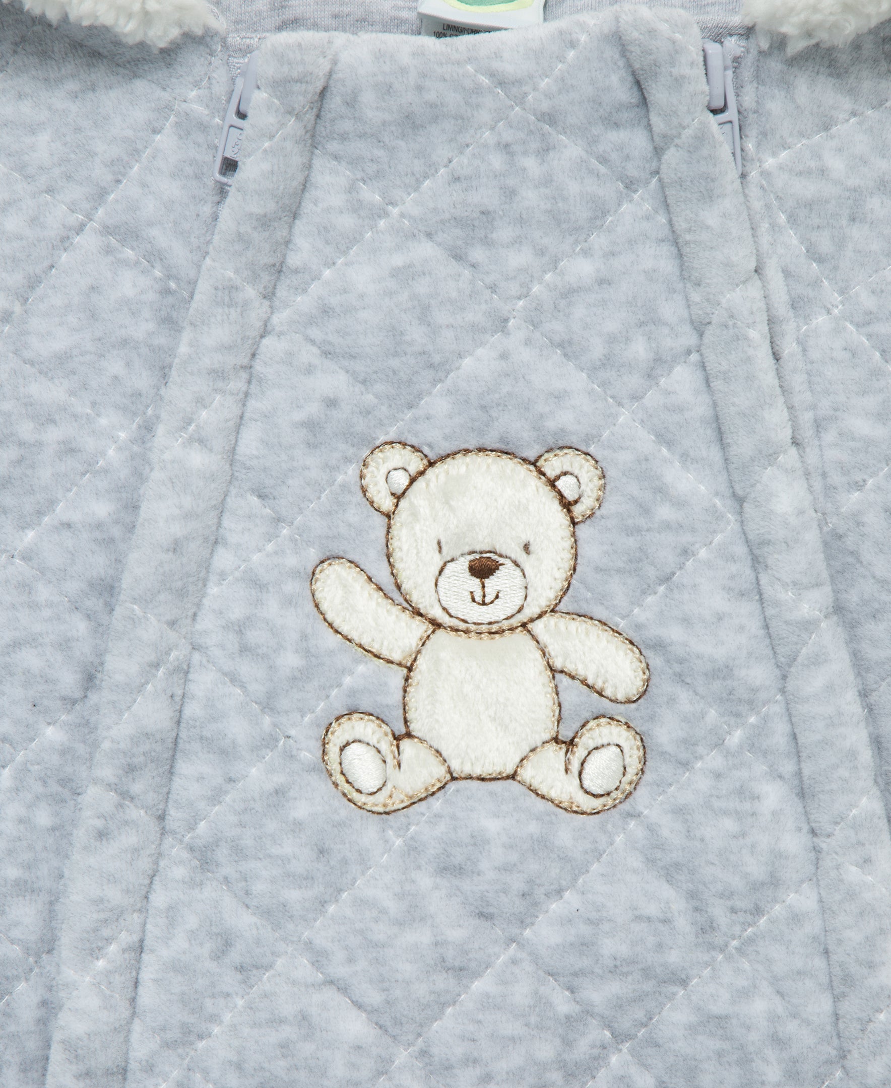 Grey Bear Quilted Pram - Little Me