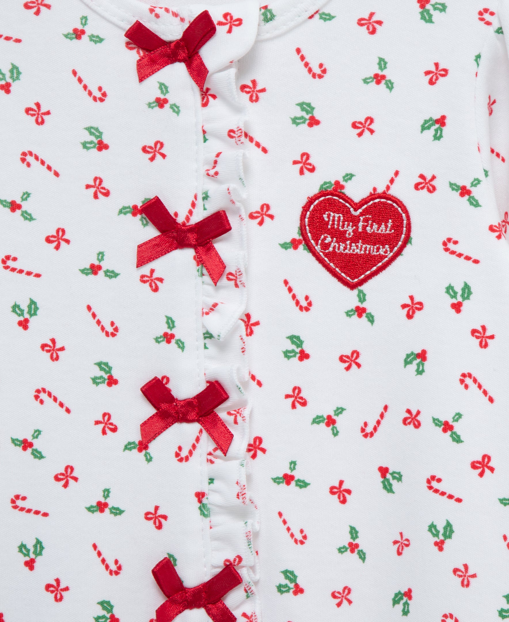 "My First Christmas" Candy Cane Footie Set (NB-9M)
