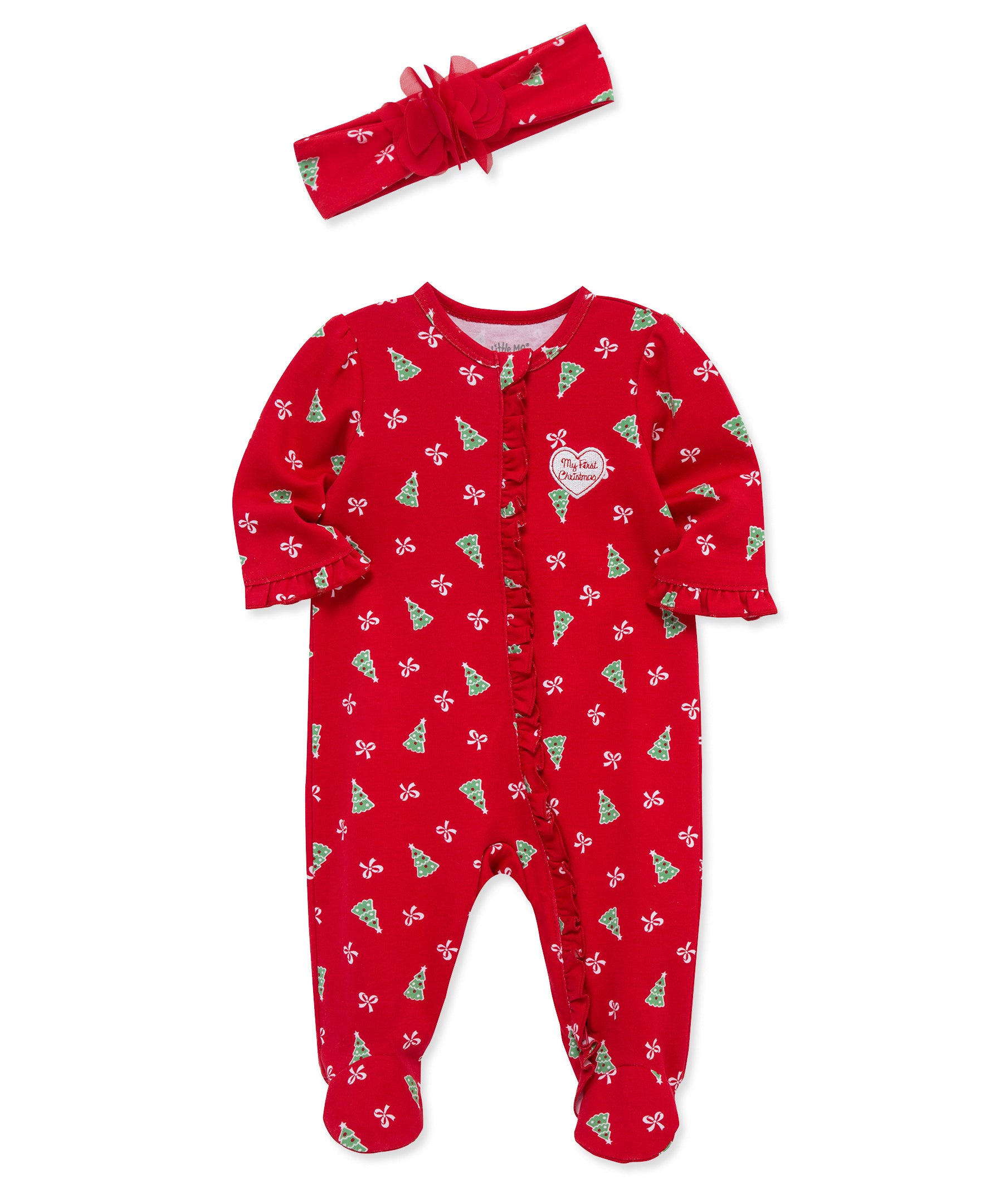 "My First Christmas" Trees Footie Set (NB-9M)