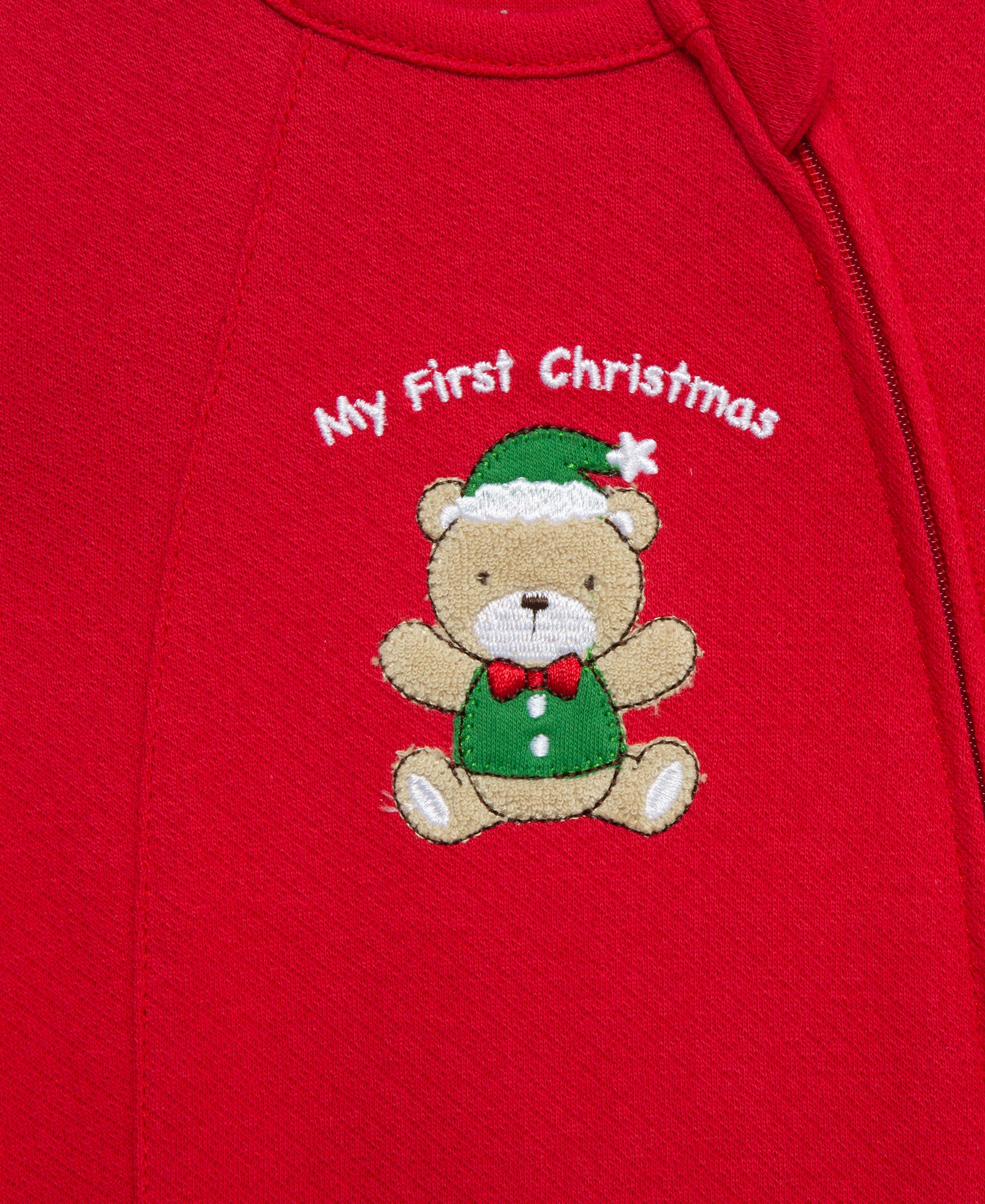 "My First Christmas" Bear Footie & Hat (NB-9M)