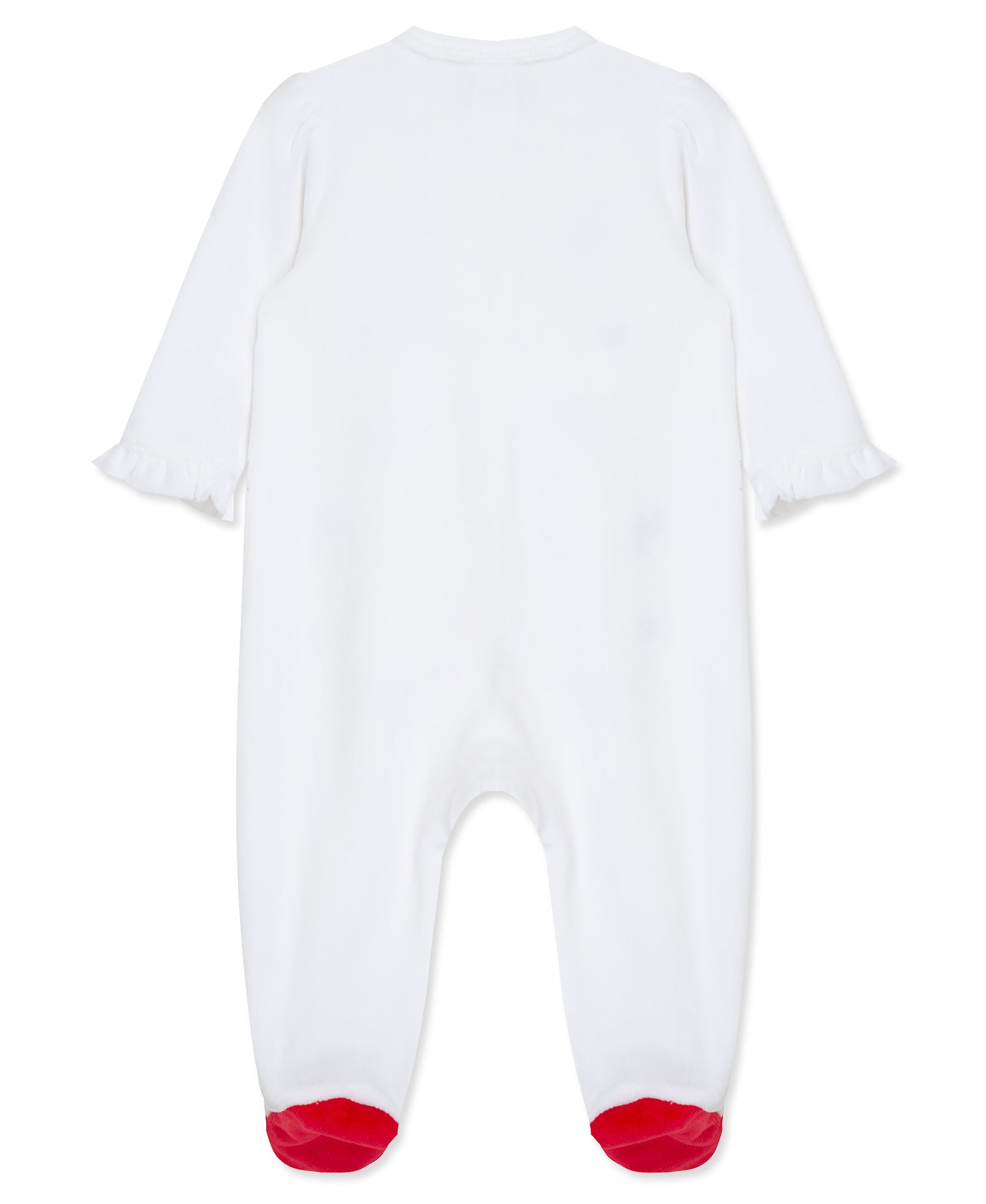 "My First Christmas" Candy Velour Footie (3M-9M) - Little Me