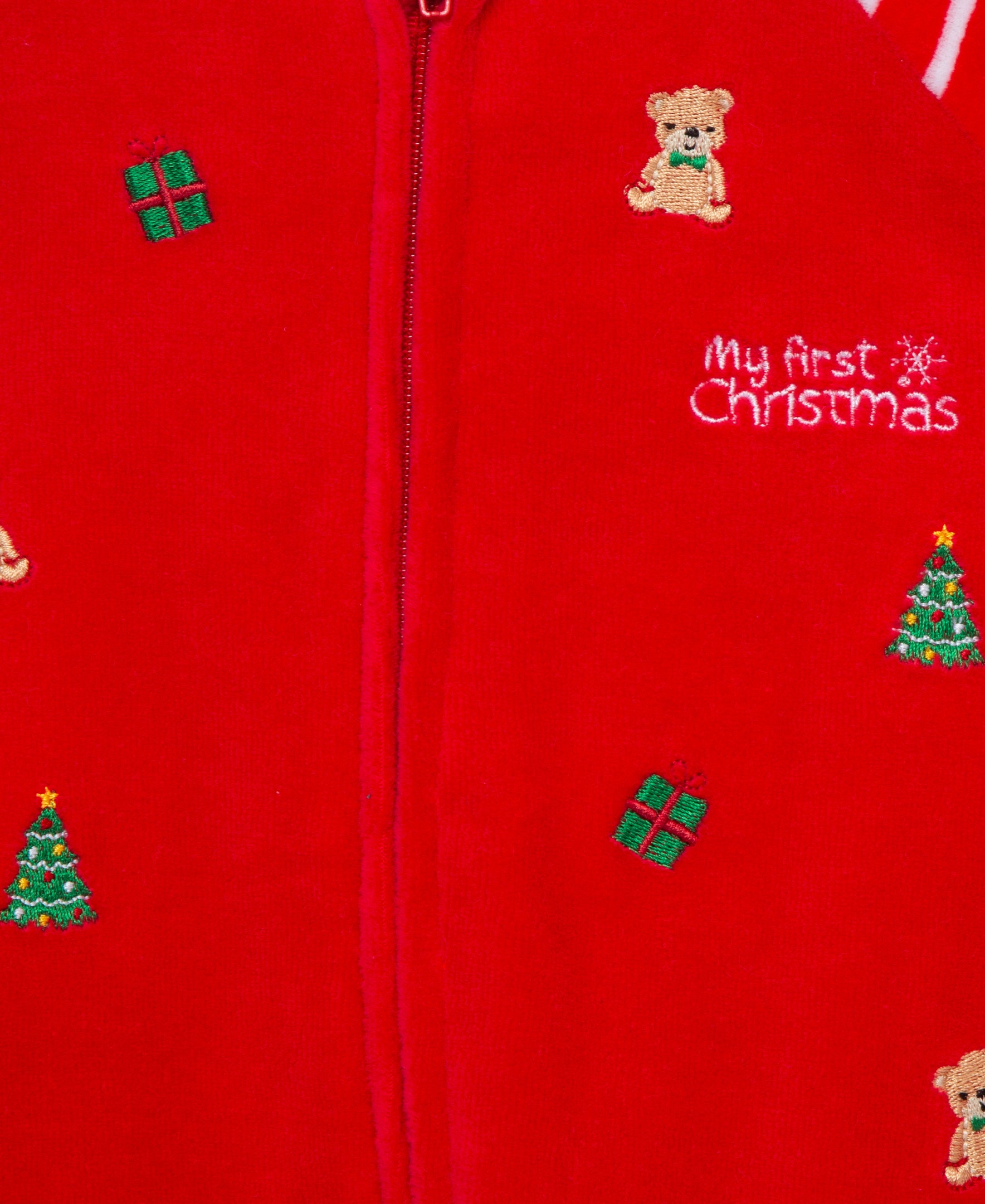 Toy Bear Velour Footie (3M-9M) - Little Me