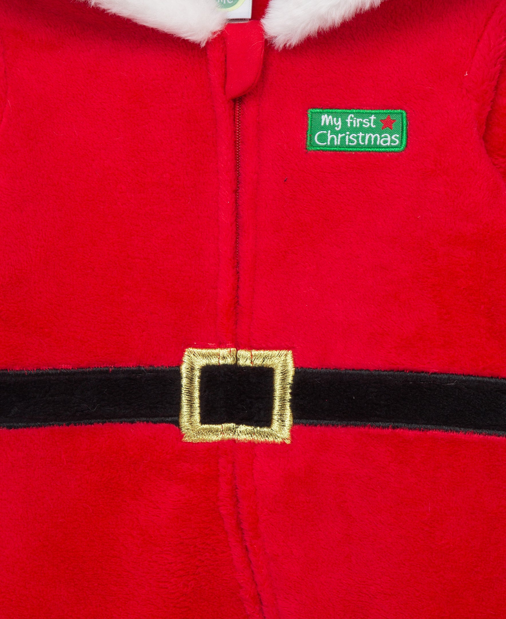 Santa Fleece Christmas Footie (3M-9M) - Little Me