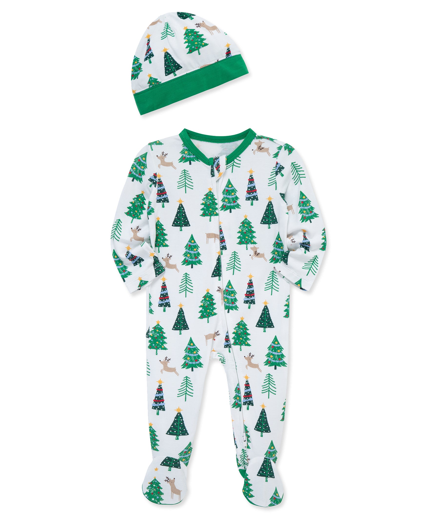 Trees Footie & Hat Set (NB-9M) - Little Me
