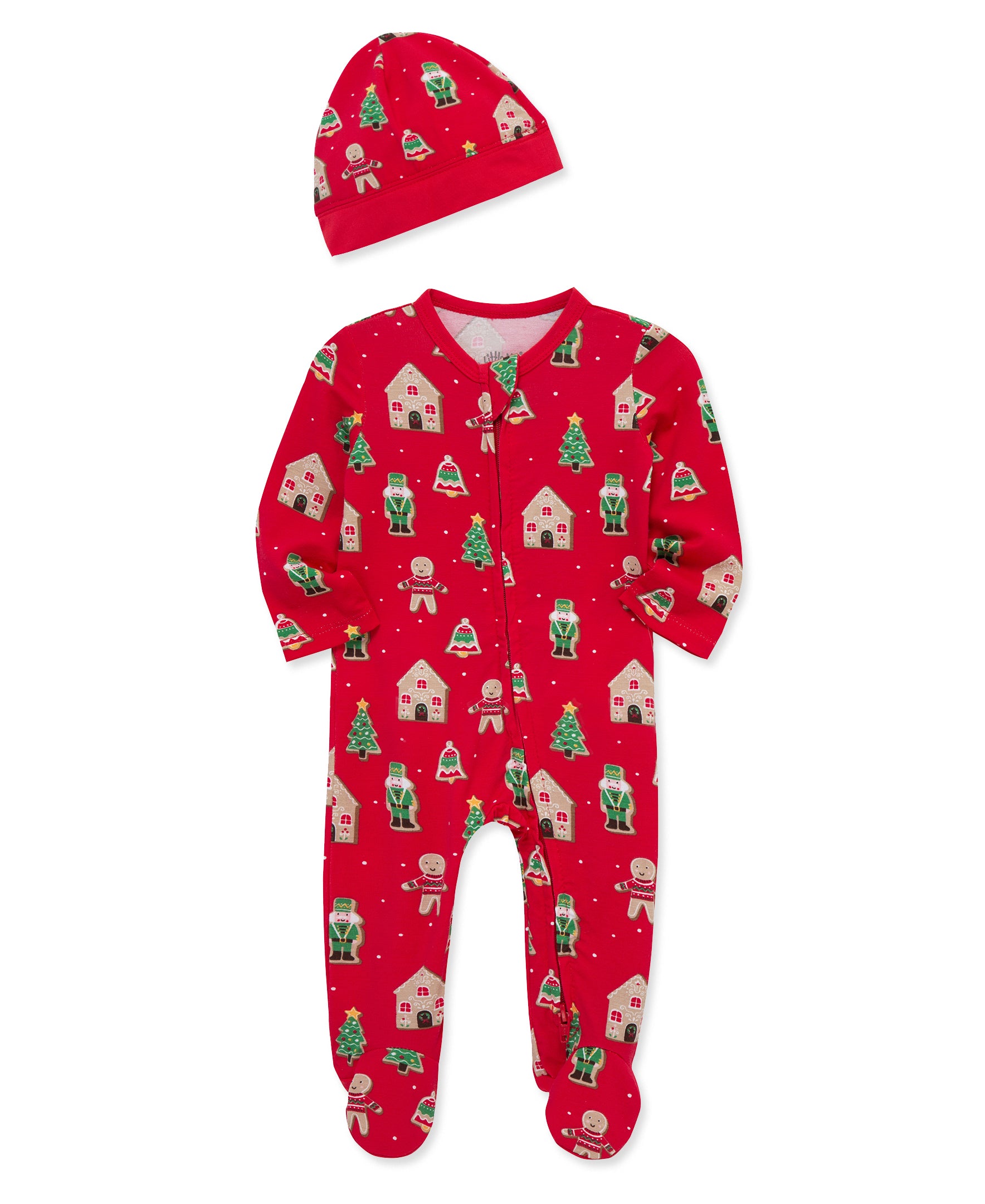 Gingerbread Footie & Hat Set (NB-9M) - Little Me