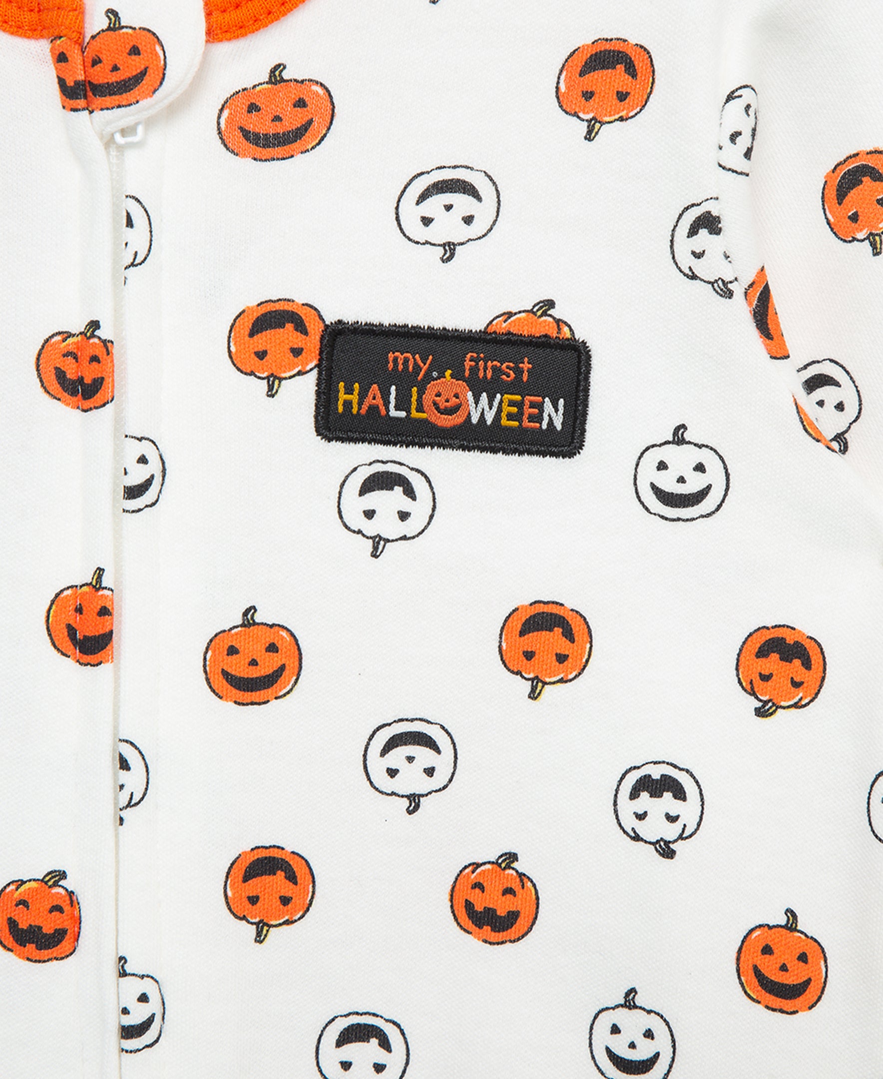Pumpkin Zip Footie & Hat (NB-9M) - Little Me