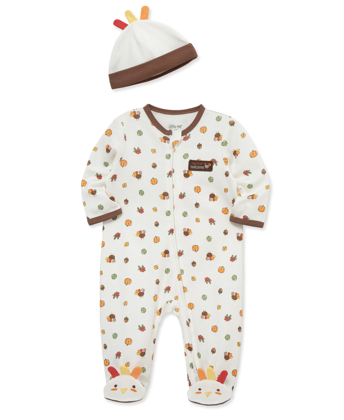 Turkey Zip Footie & Hat (NB-9M) - Little Me