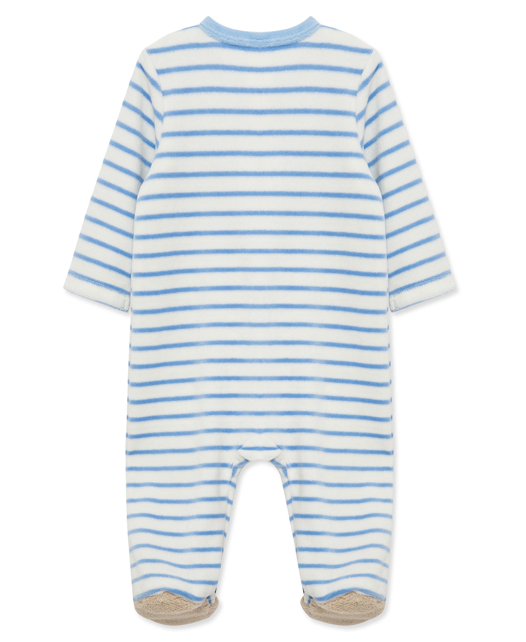 Fuzzy Bear Velour Footie (3M-9M) - Little Me