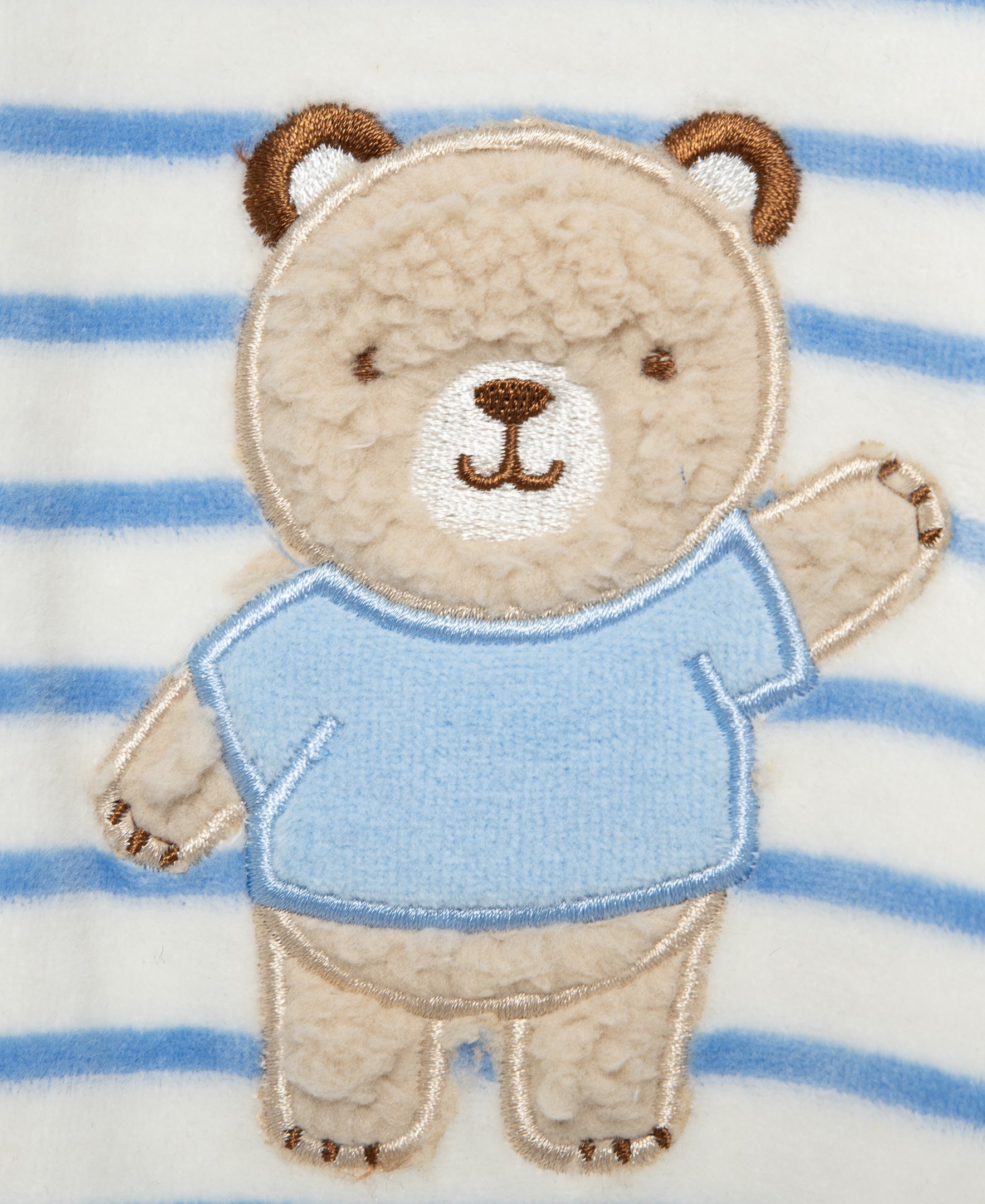 Fuzzy Bear Velour Footie (3M-9M) - Little Me