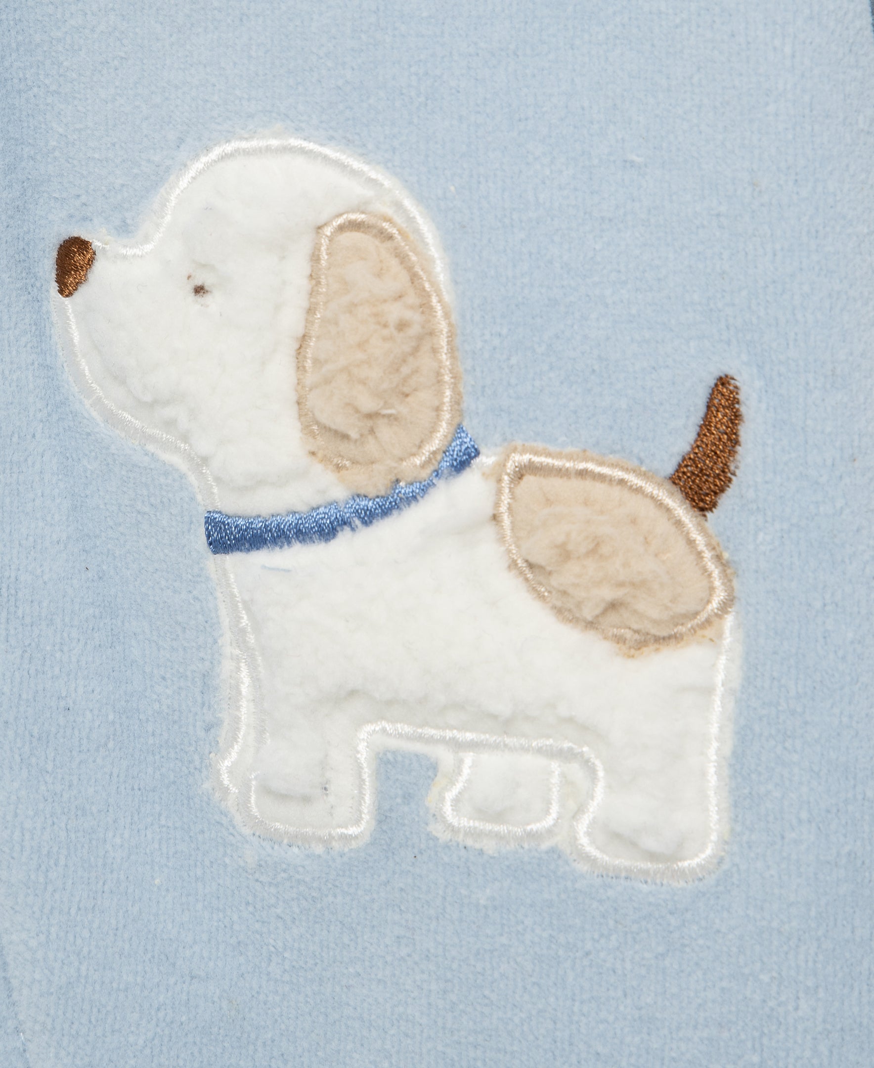 Fluffy Pup Velour Footie - Little Me