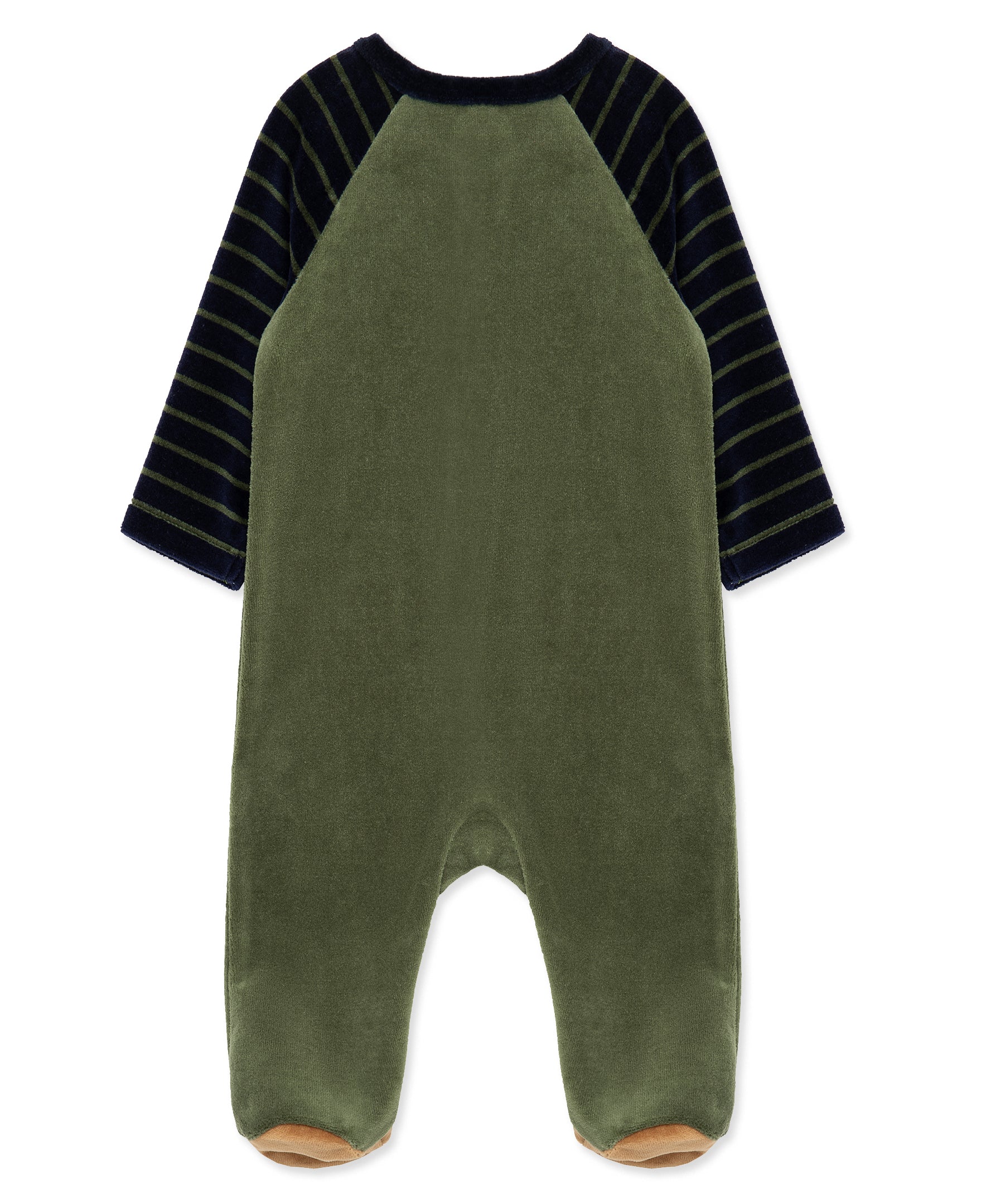 Football Velour Footie (3M-9M) - Little Me