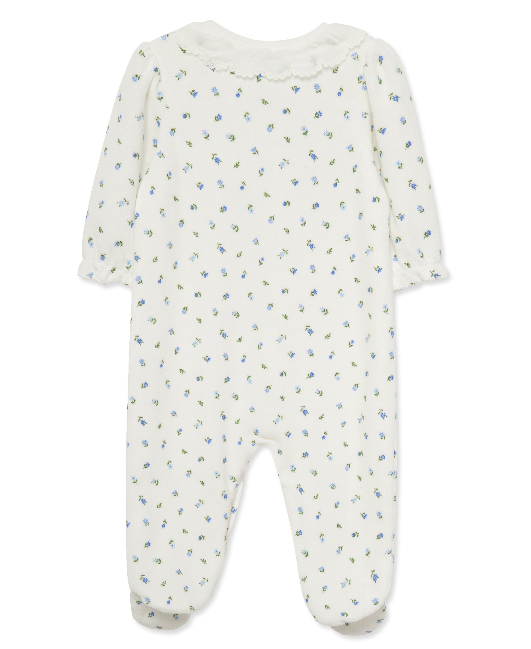 Tiny Floral Velour Footie (3M-9M) - Little Me
