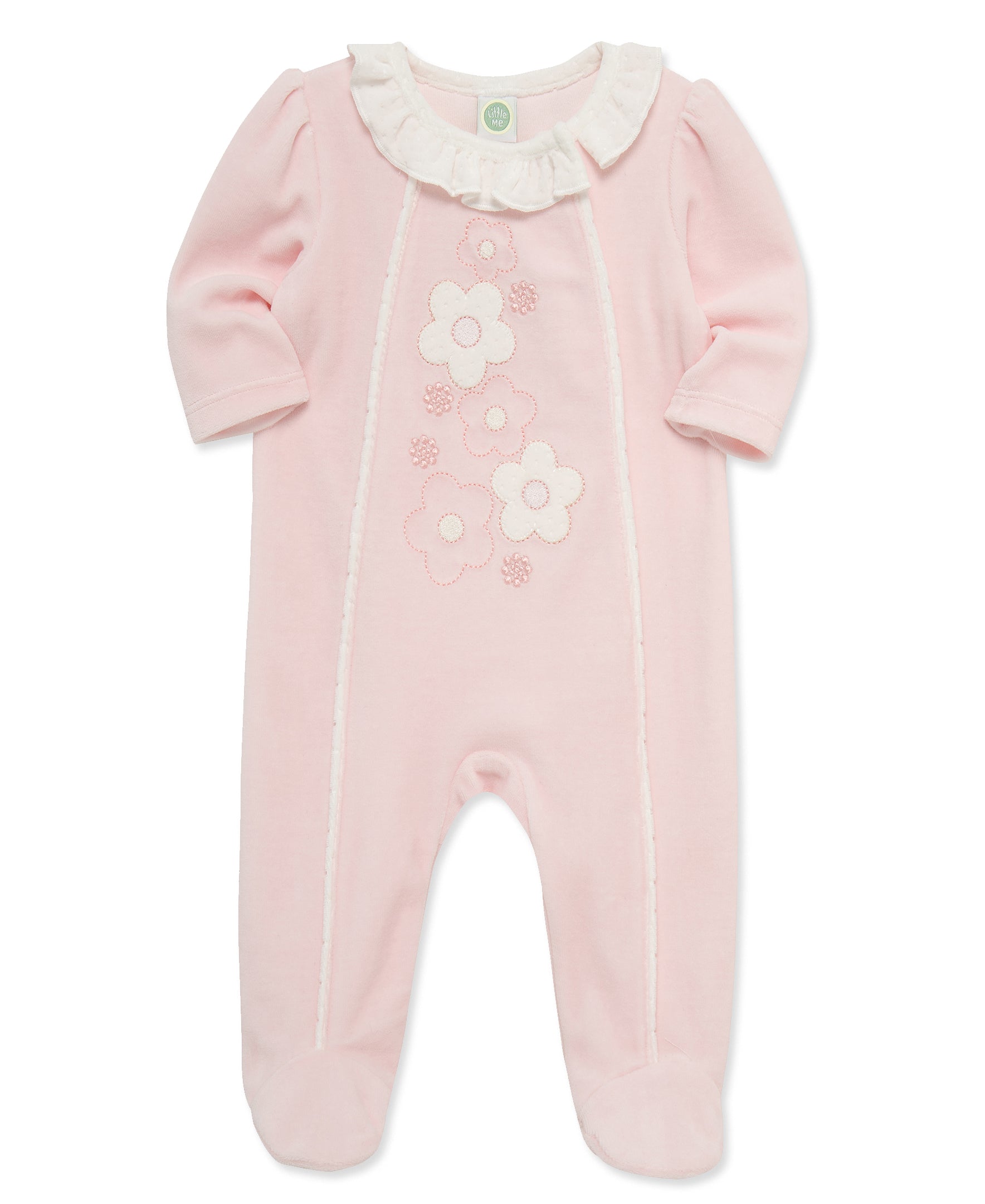 Cascade Floral Velour Footie (3M-9M) - Little Me