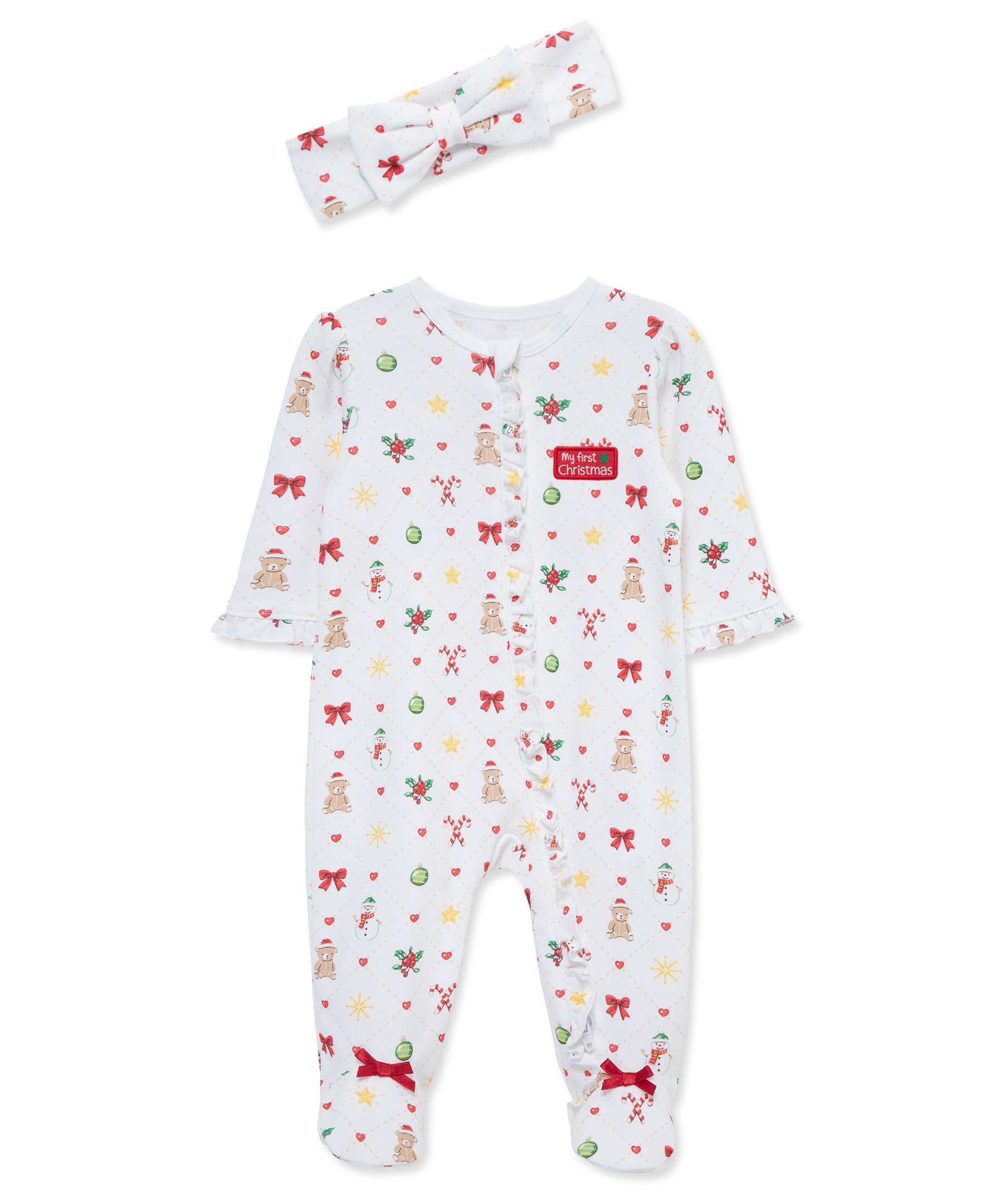 Festive Footie & Headband (NB-9M) - Little Me