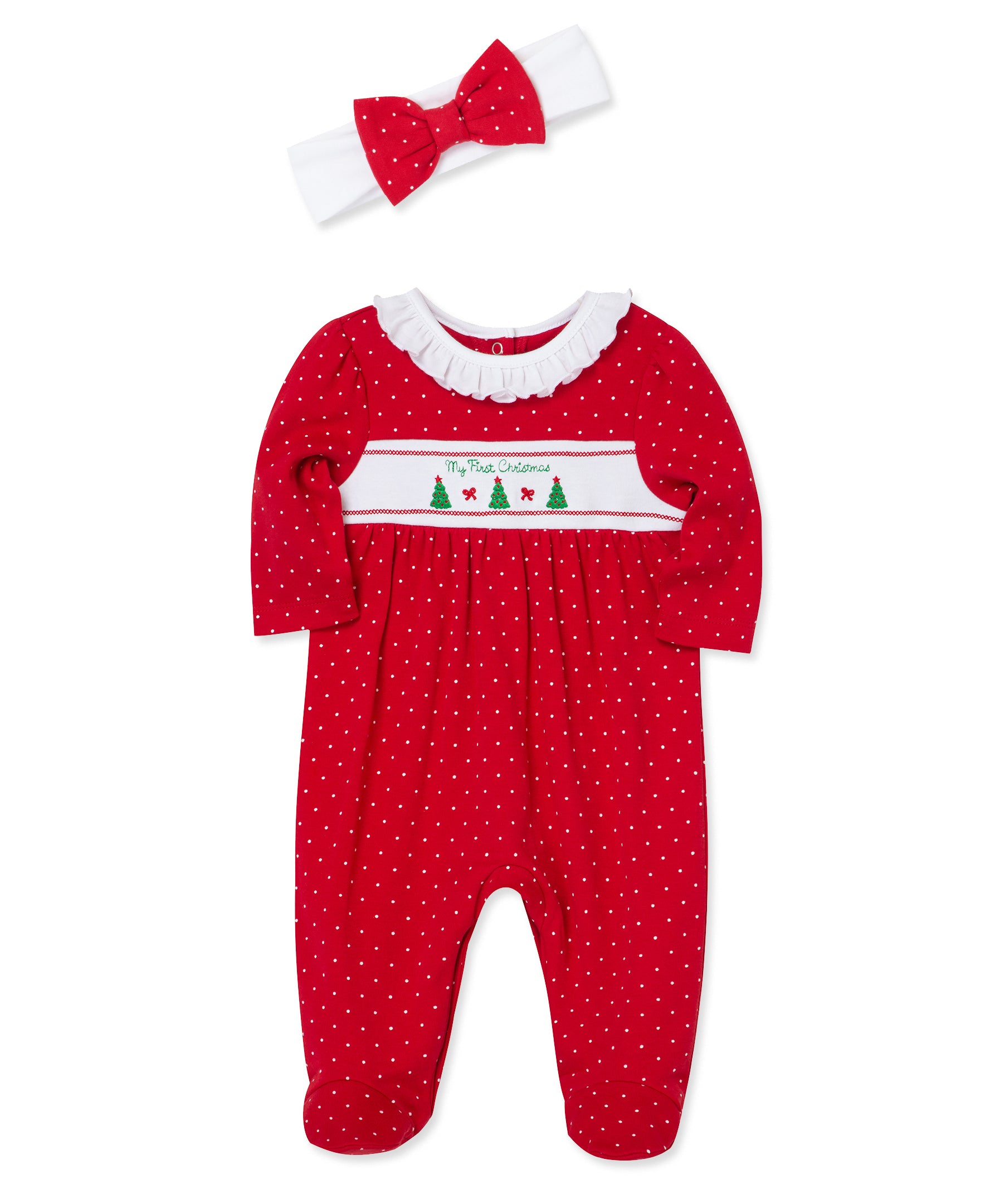 Dainty Trees Footie & Headband (NB-9M) - Little Me