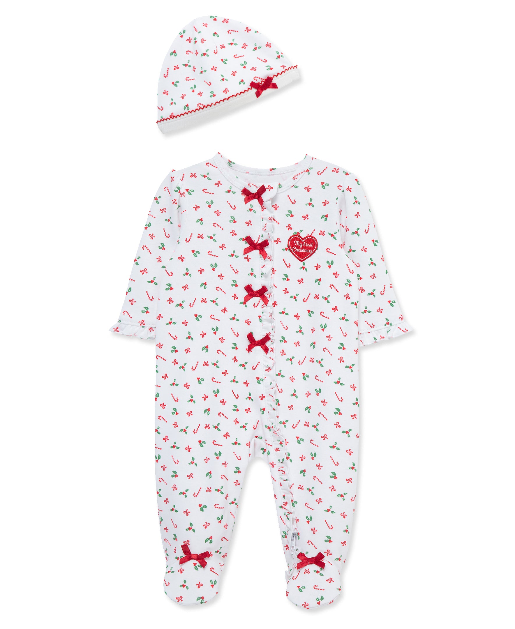 Candy Cane Footie & Hat (NB-9M) - Little Me