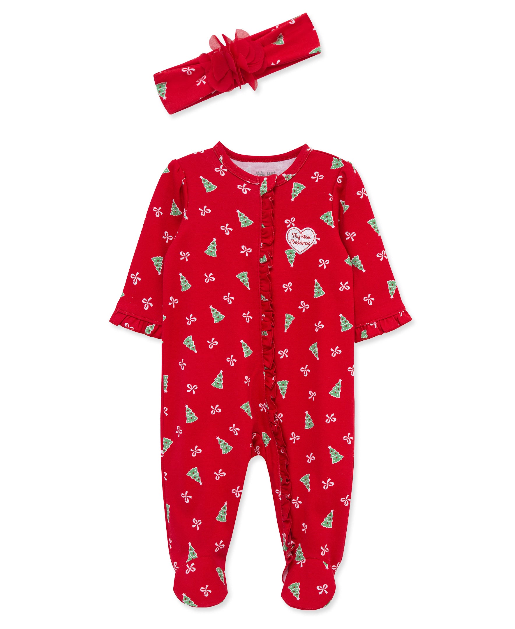 Pretty Trees Footie & Headband (NB-9M) - Little Me