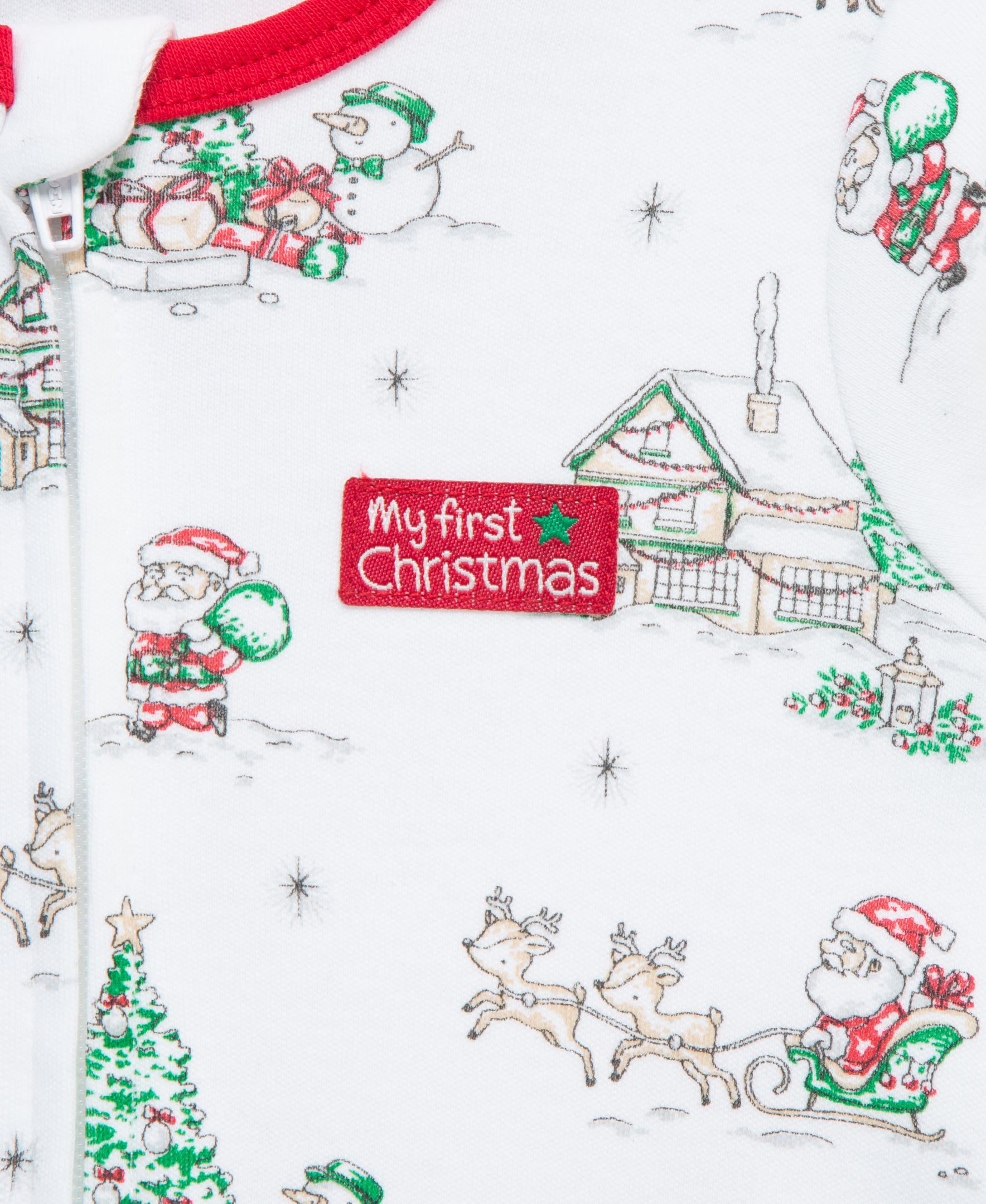 Holiday Scene Footie & Hat (NM-9M) - Little Me