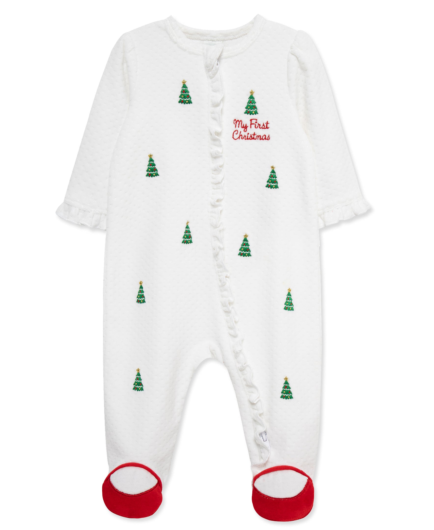 Merry Trees Velour Footie (3M-9M) - Little Me