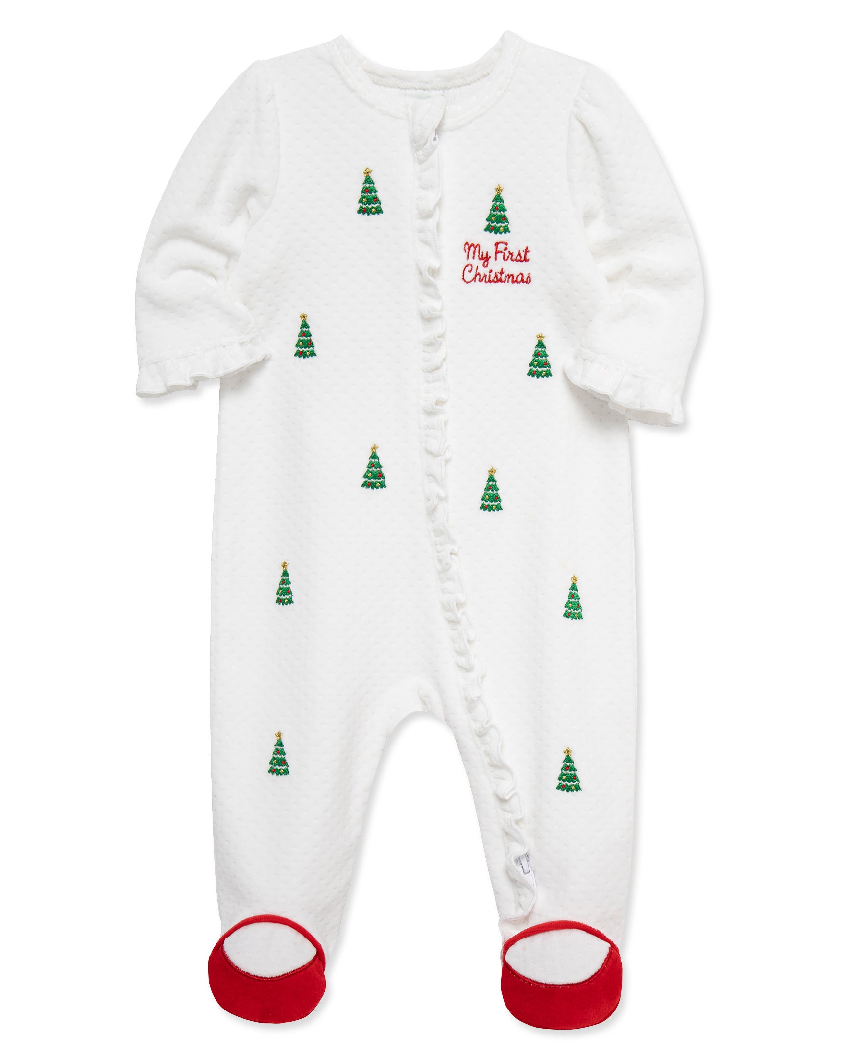 Merry Trees Velour Footie (3M-9M) - Little Me