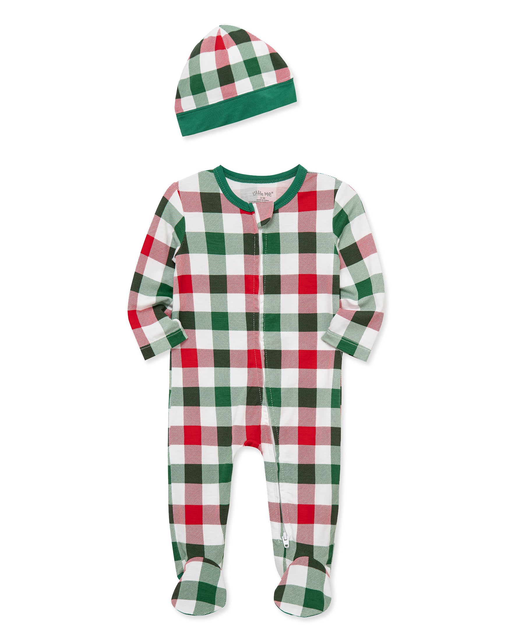 Plaid Footie & Hat (NB-9M) - Little Me