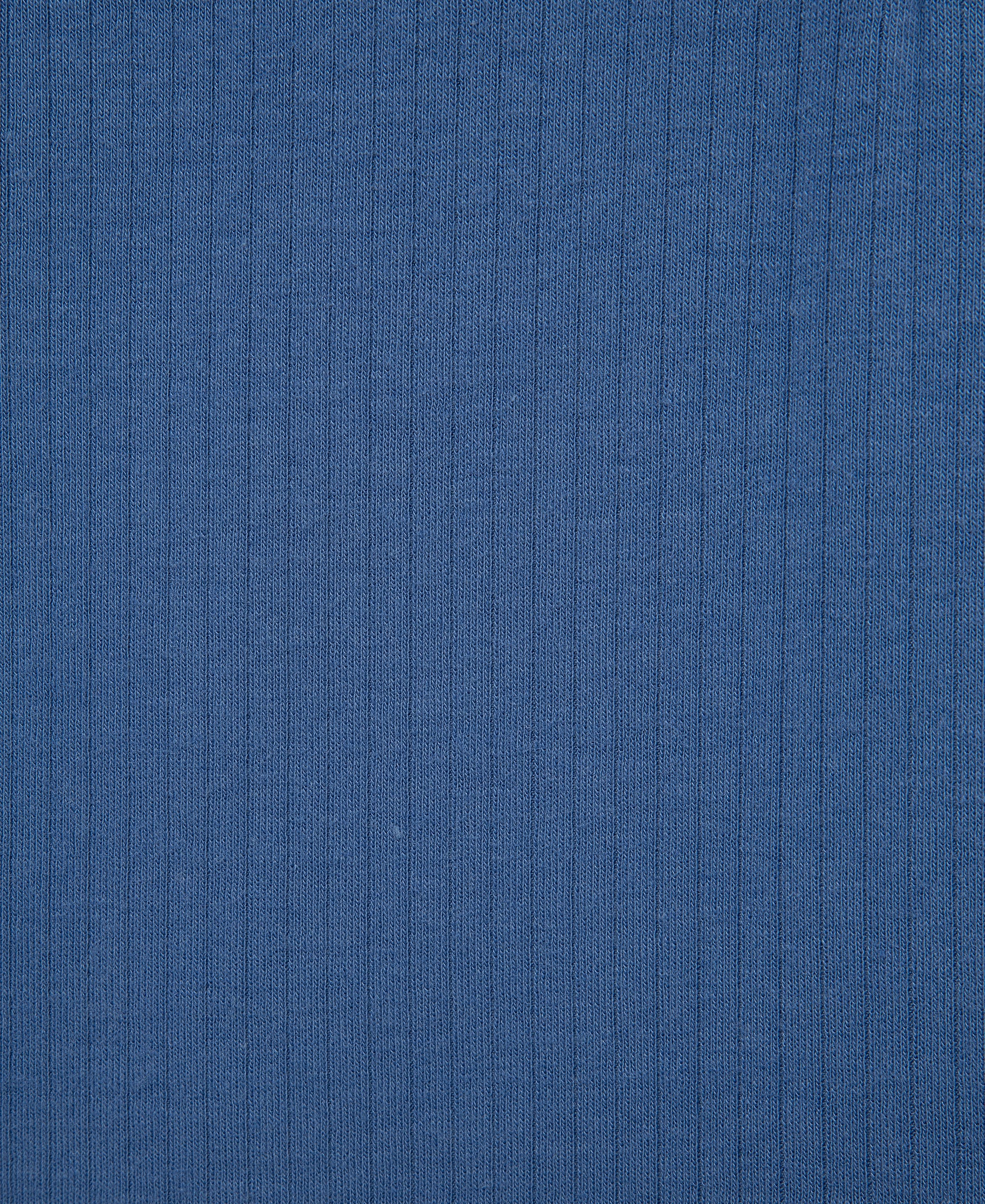 Blue Rib Knit Polo Romper