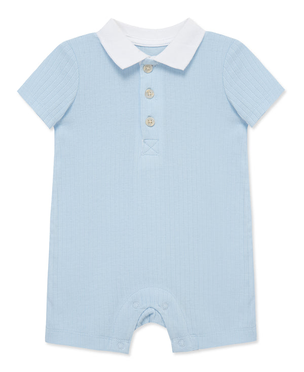 Breeze Rib Knit Polo Romper - Little Me