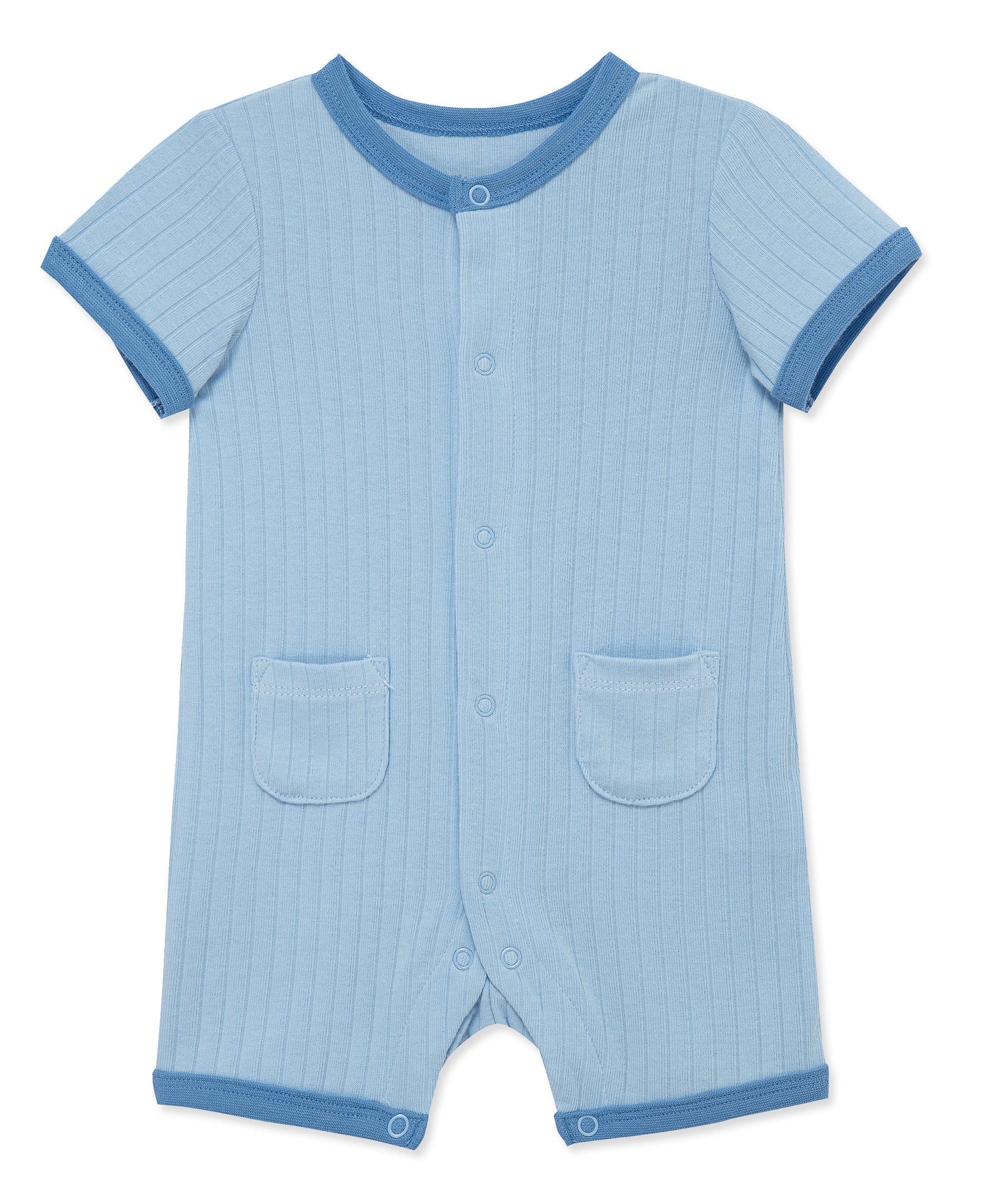 Bluebell Rib Knit Pocket Romper