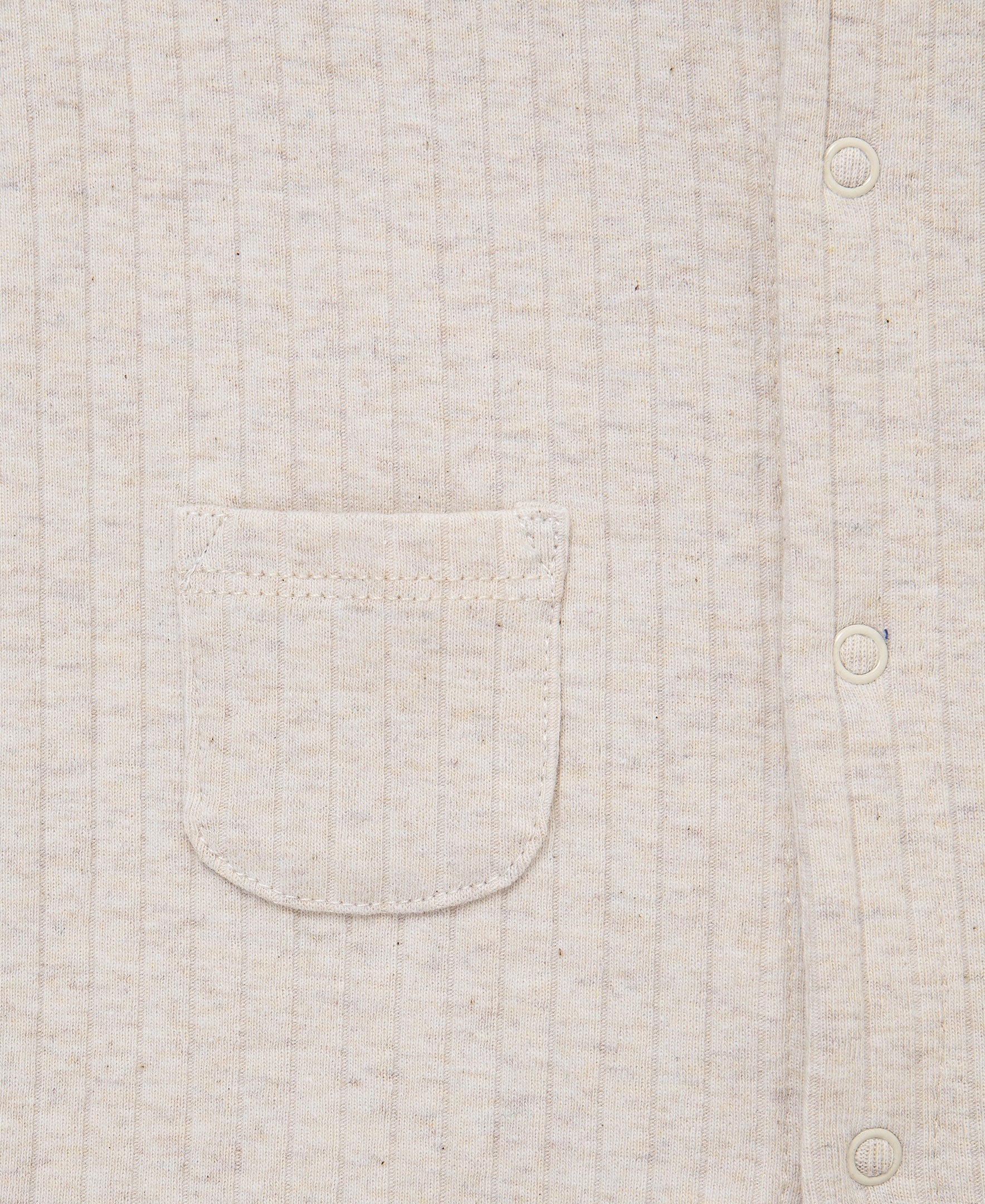 Oatmeal Rib Knit Pocket Romper