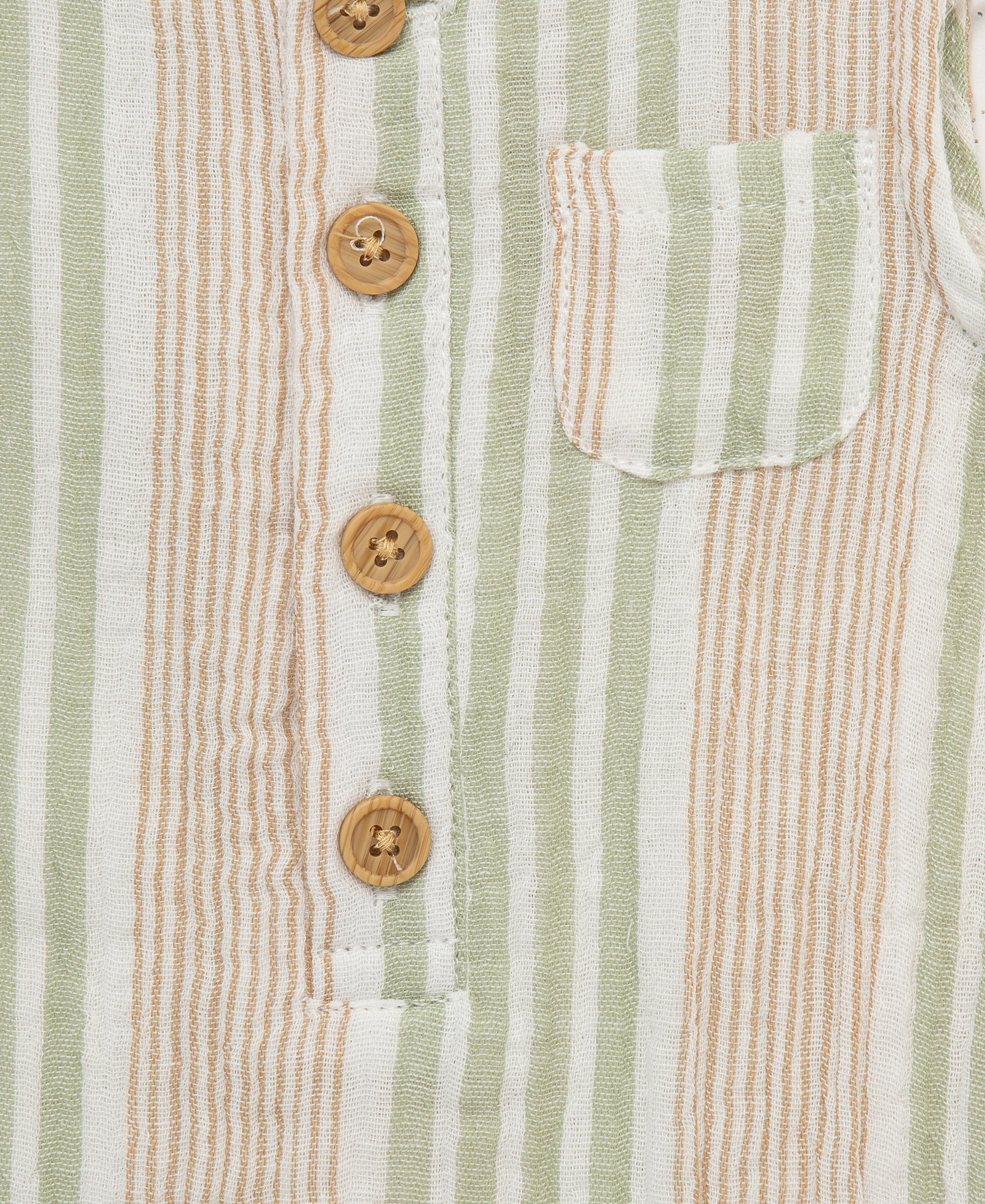 Striped Gauze Romper & Hat Set