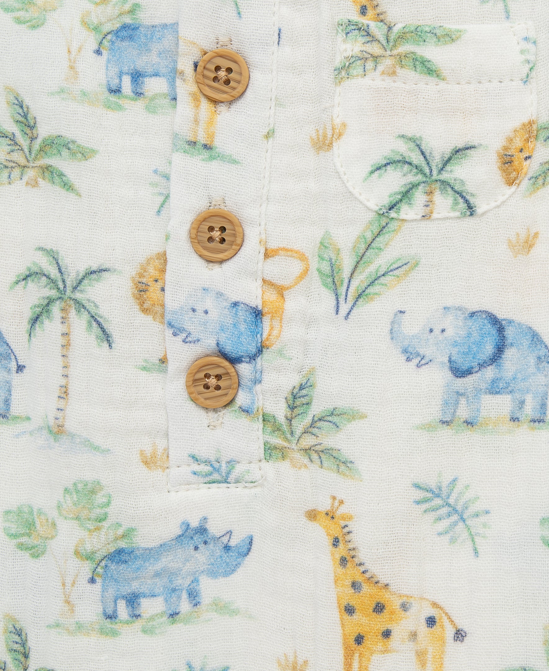 Jungle Gauze Romper & Hat Set