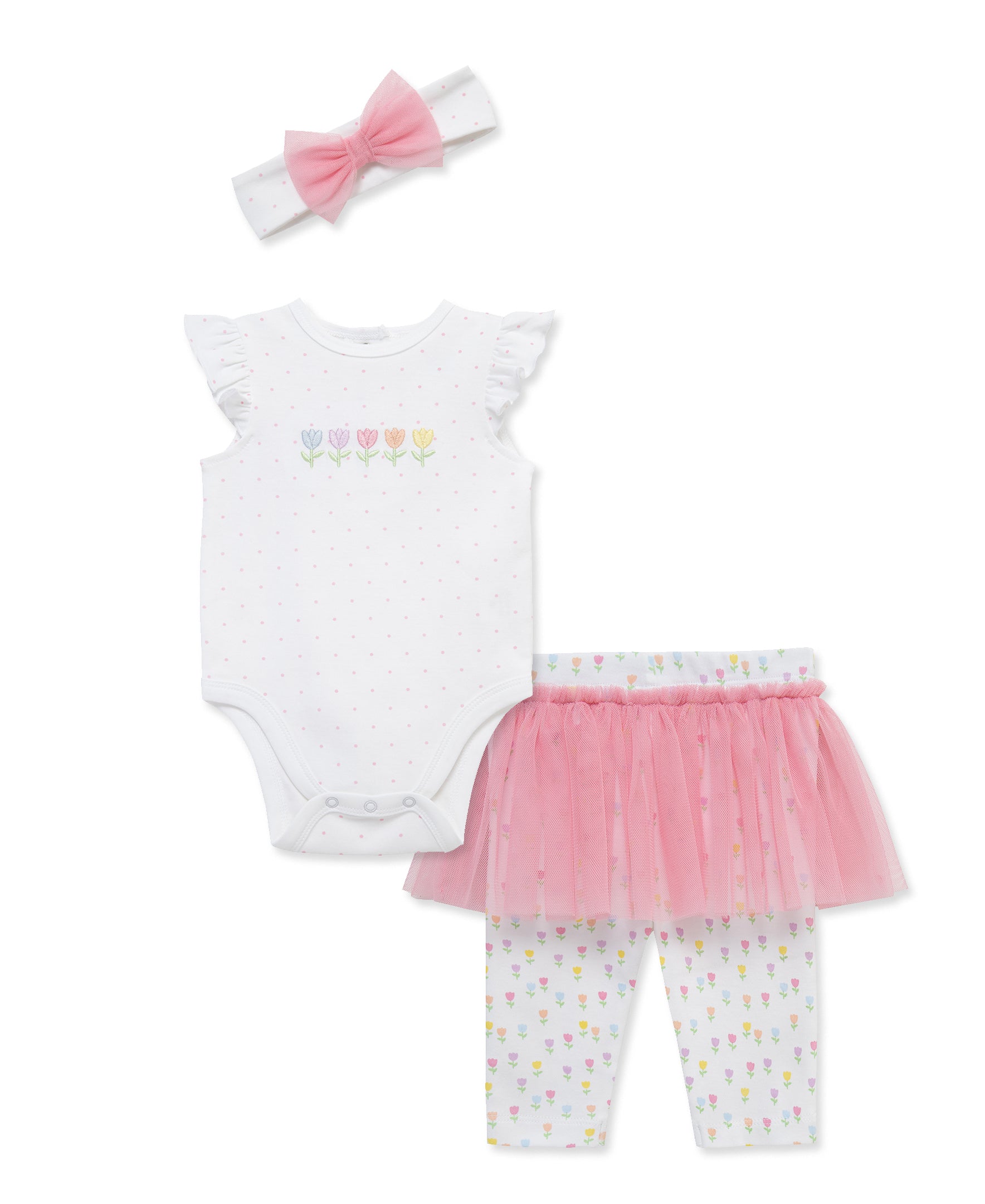 Tulips Skegging & Headband Set (3M-12M)