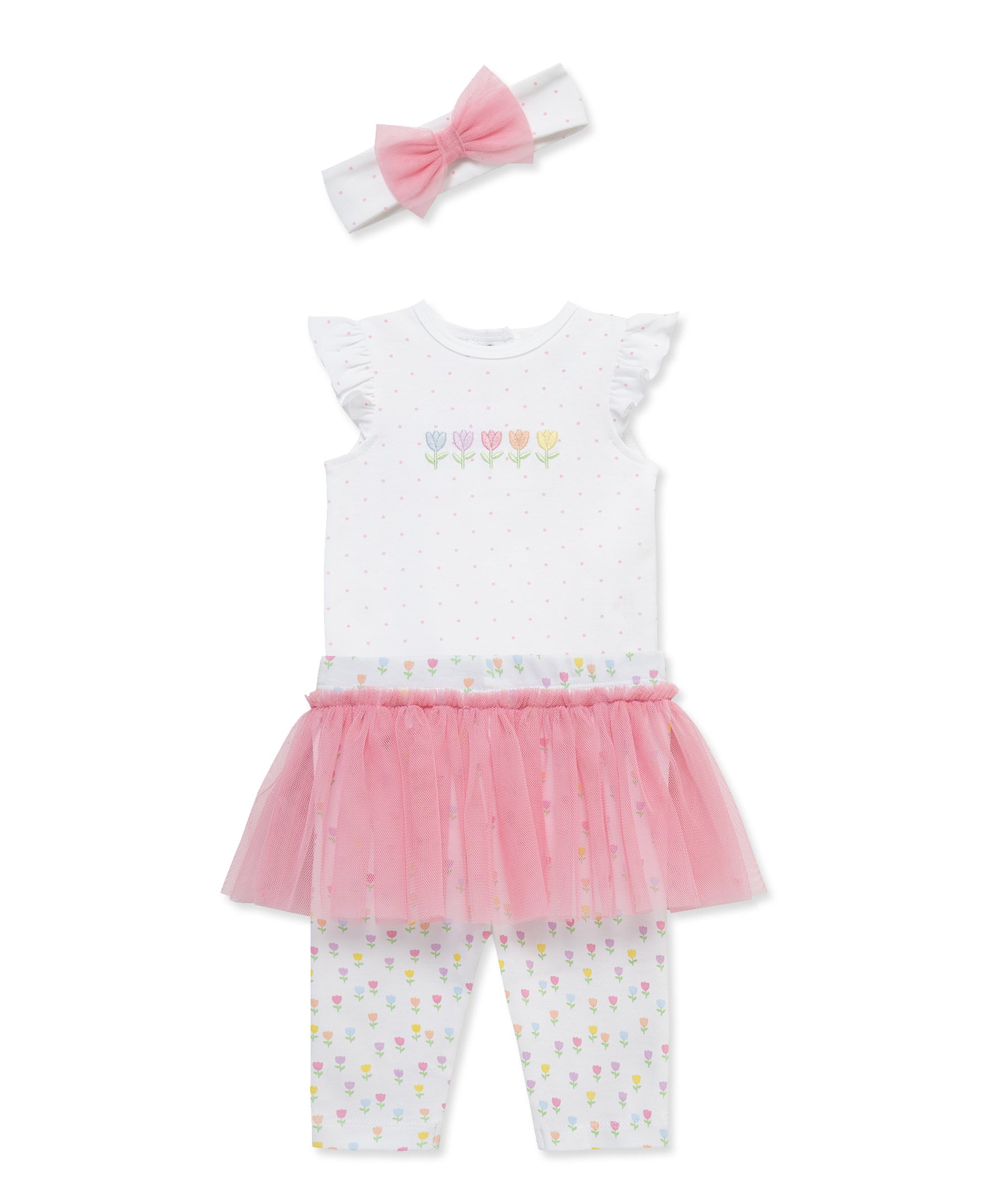 Tulips Skegging & Headband Set (3M-12M)