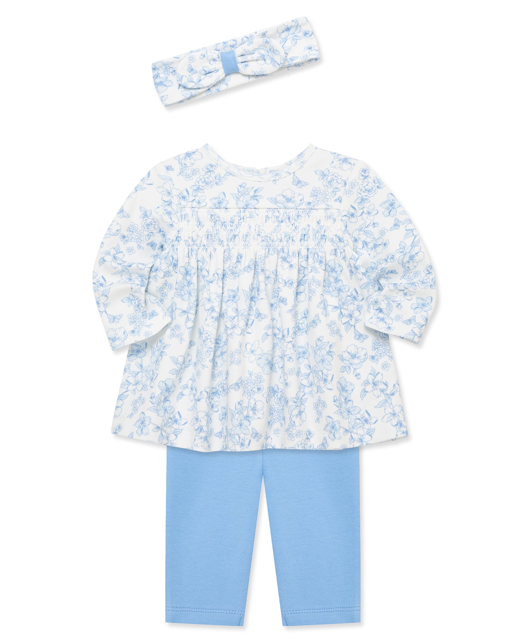 Blue Floral Infant Tunic Set (12M-24M) - Little Me