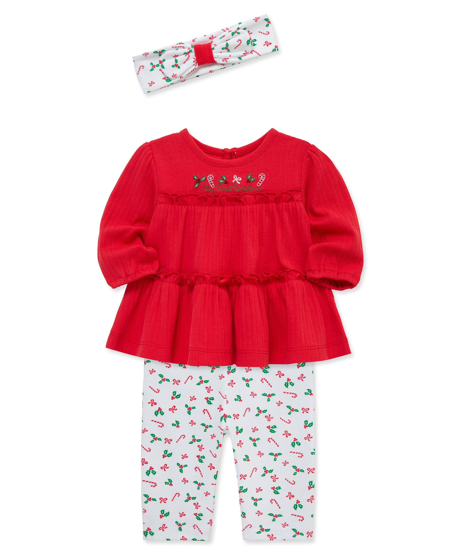 "My First Christmas" Candy Cane Tunic Set (3M-12M) - Little Me