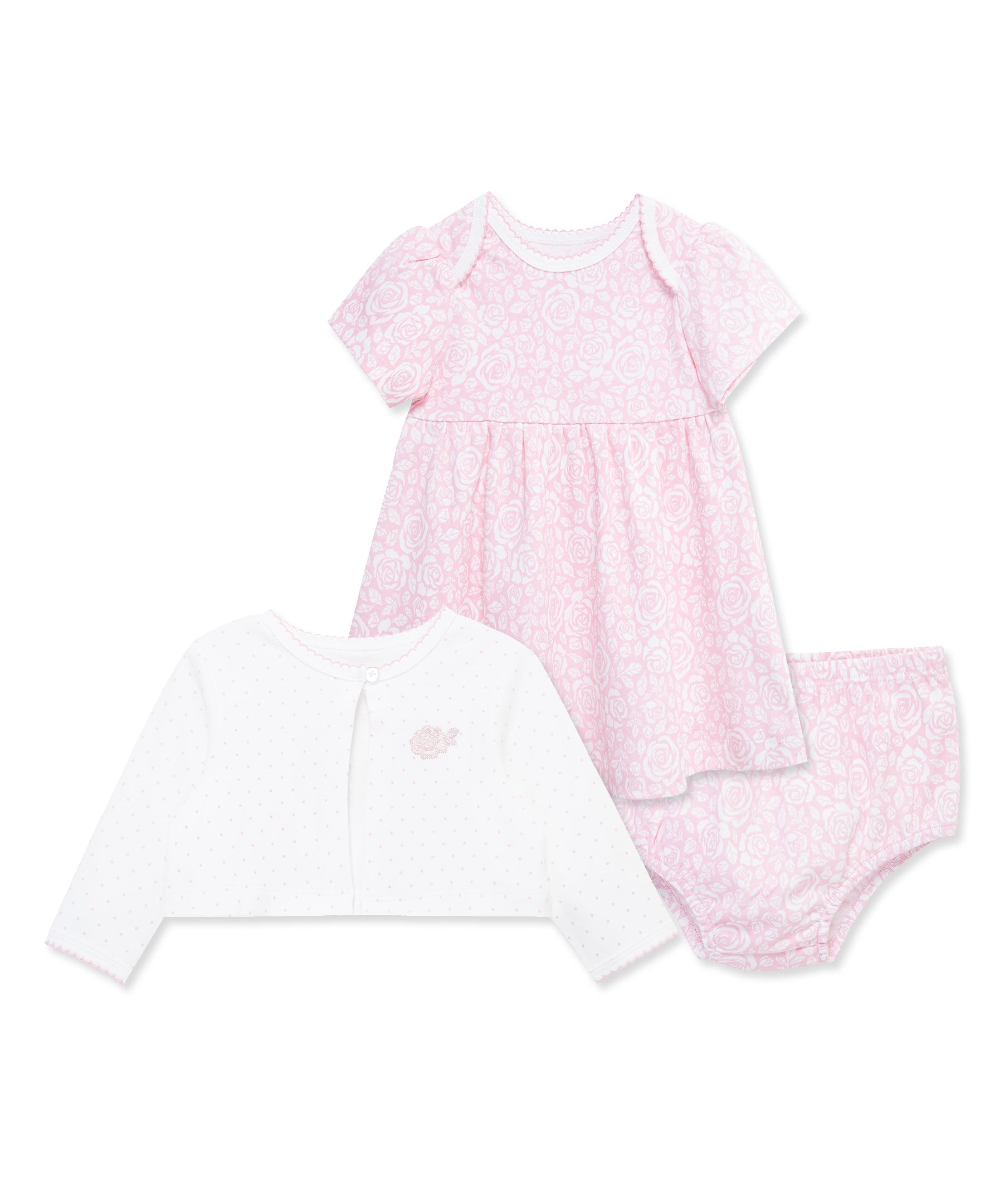 Roses Knit Dress & Cardigan Set - Little Me