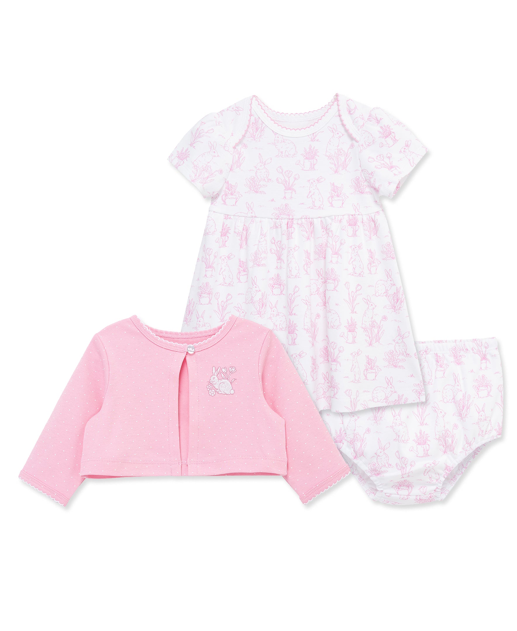 Bunny Dress & Cardigan Set w/ Panty
