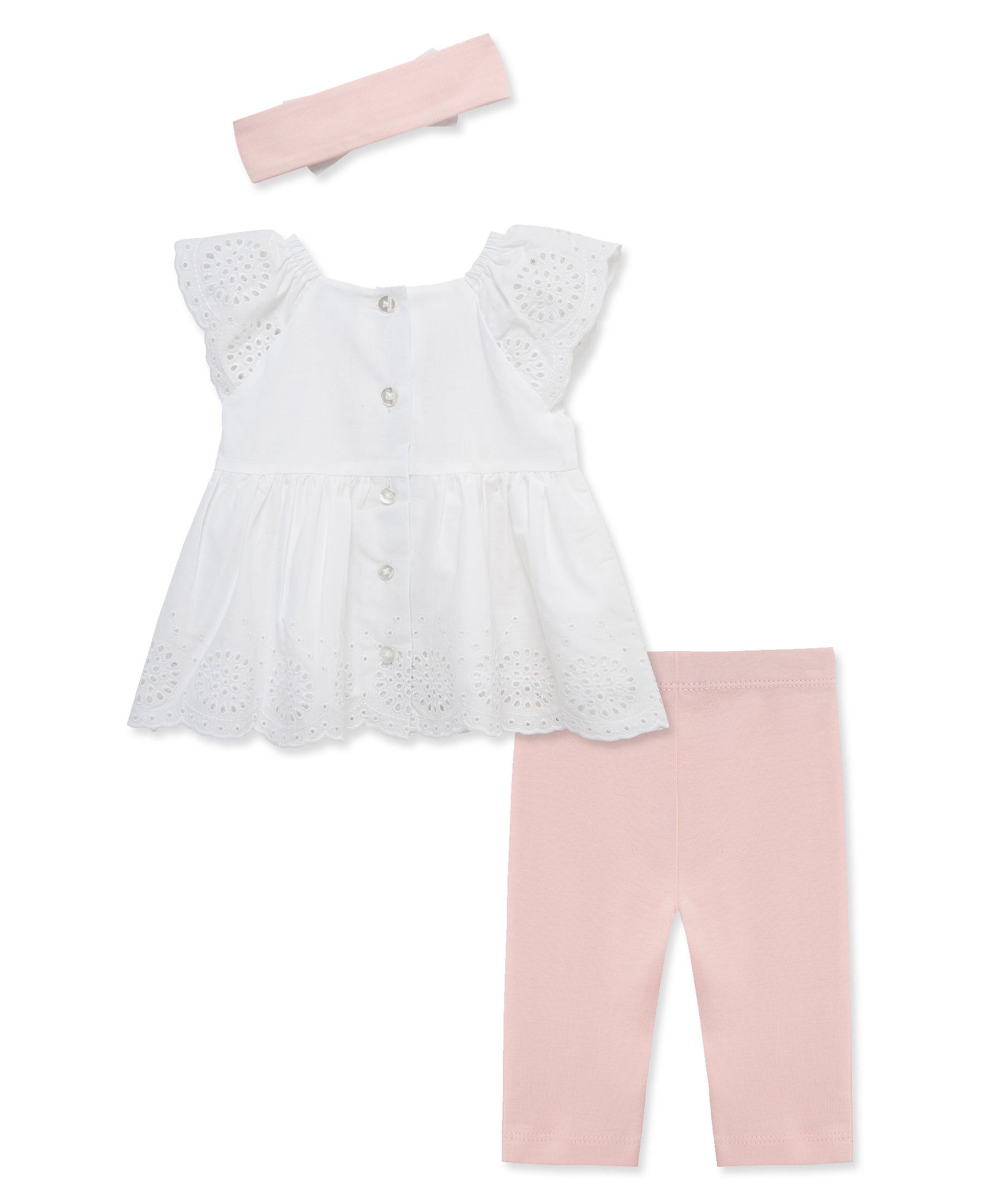 Bow Eyelet Woven Tunic & Legging Set (3M-12M))